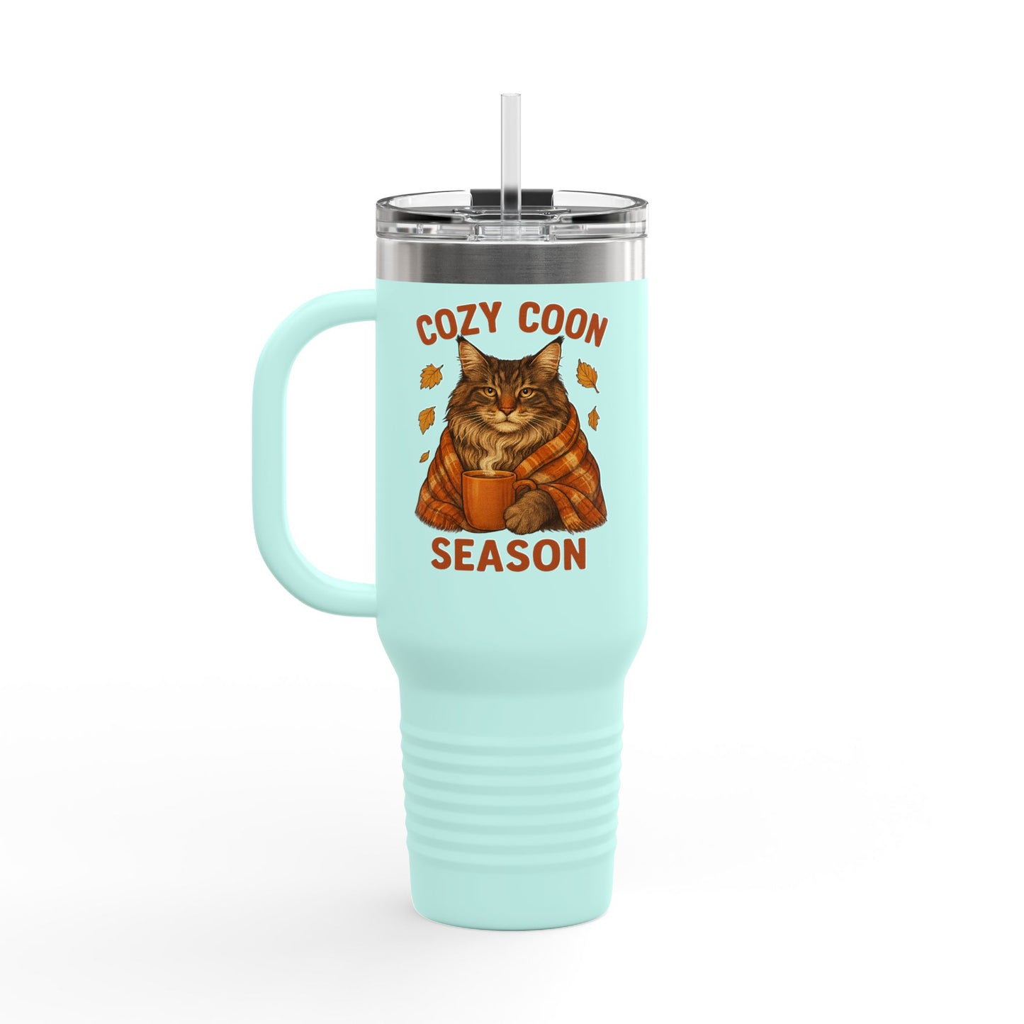 Cozy Coon Season Cat Travel Mug