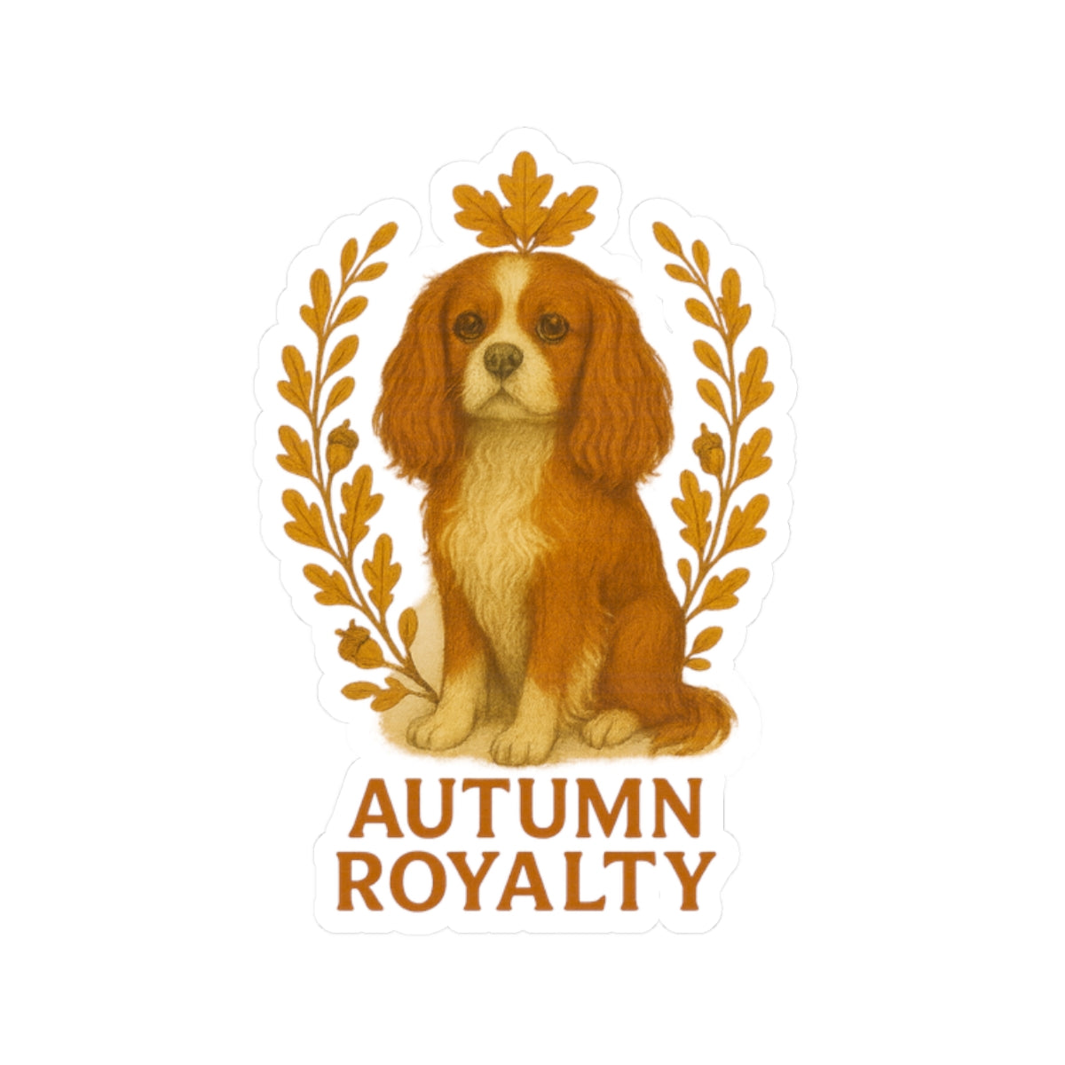 Autumn Royalty Cavalier Spaniel Dog Sticker