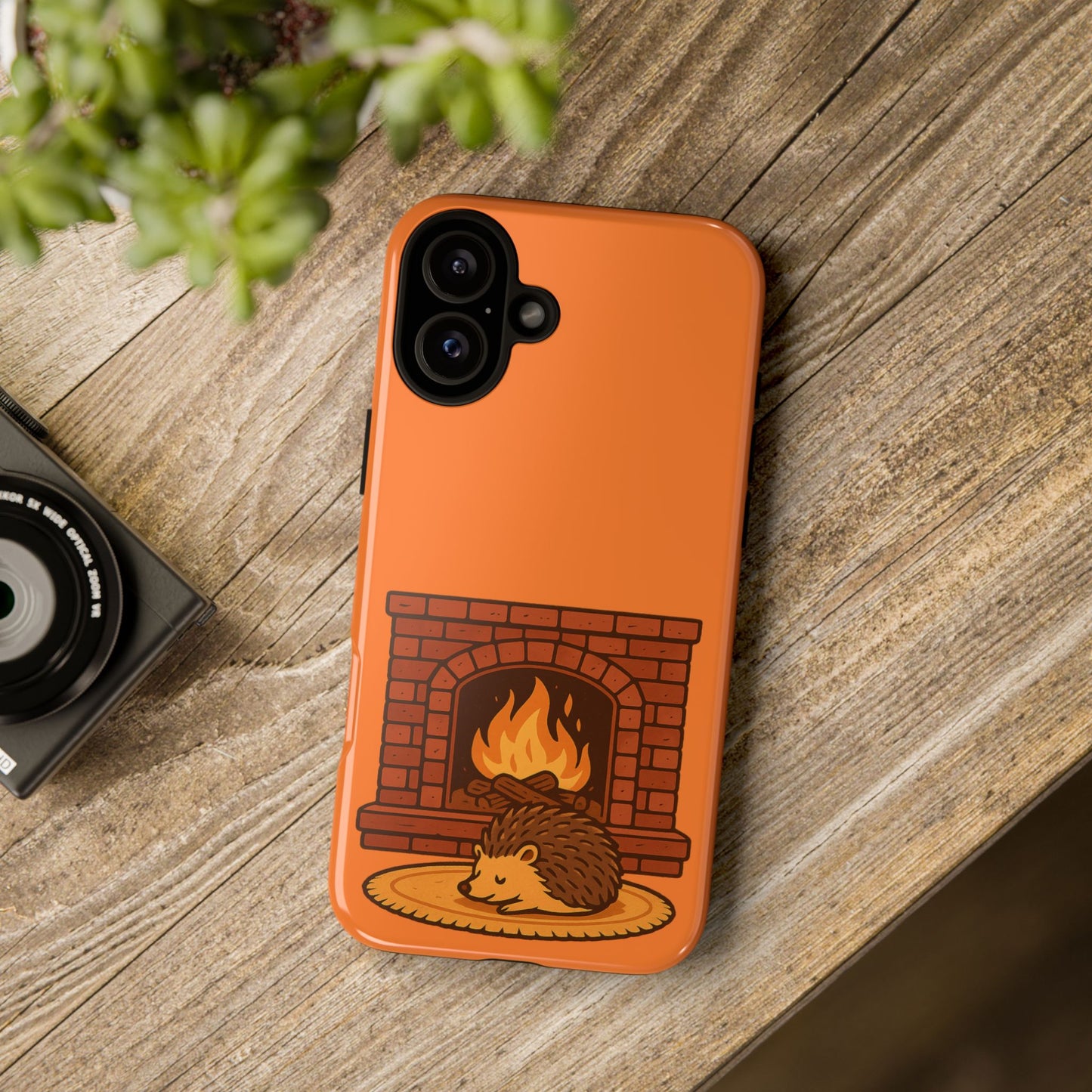 Fireside Spines Cozy Autumn Hedgehog Phone Case