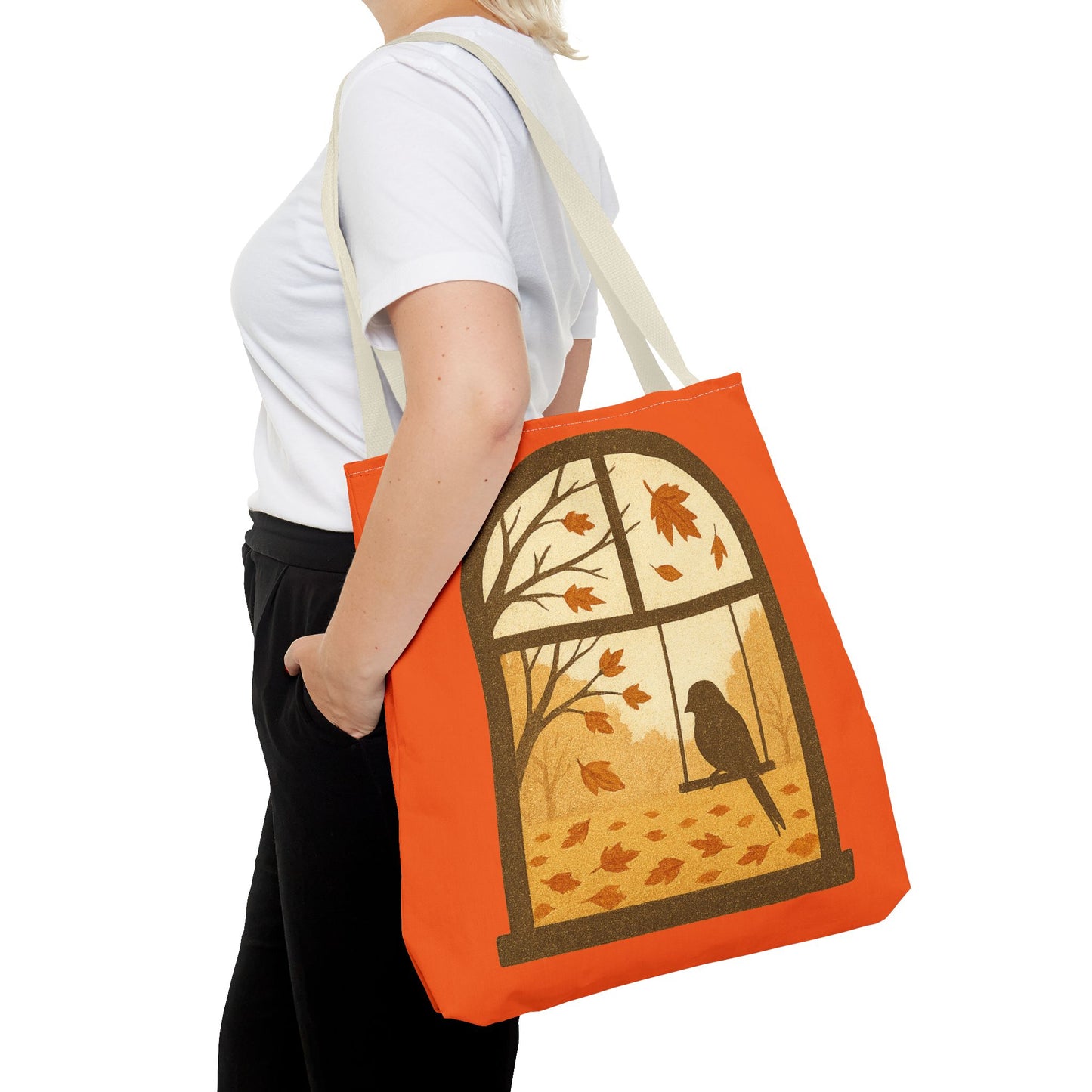 Bird In The Window Autumn Themed Tote Bag