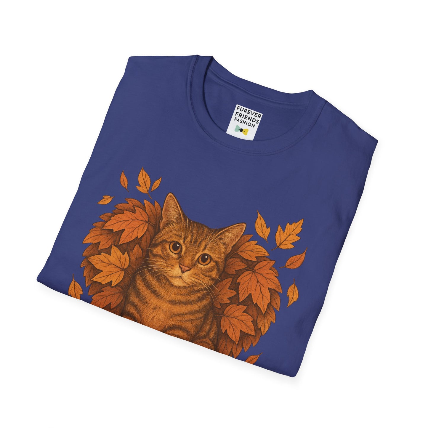 Cat Heart Unisex T-Shirt with Leaves Design