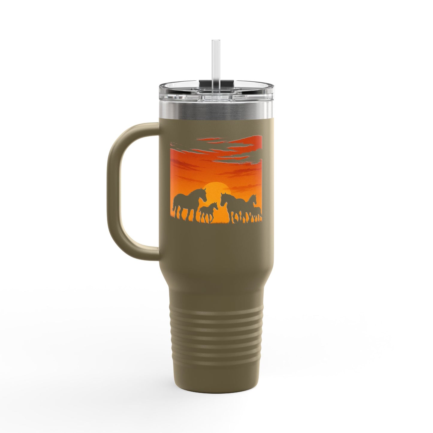 Horses on the Horizon Autumn Themed Travel Mug