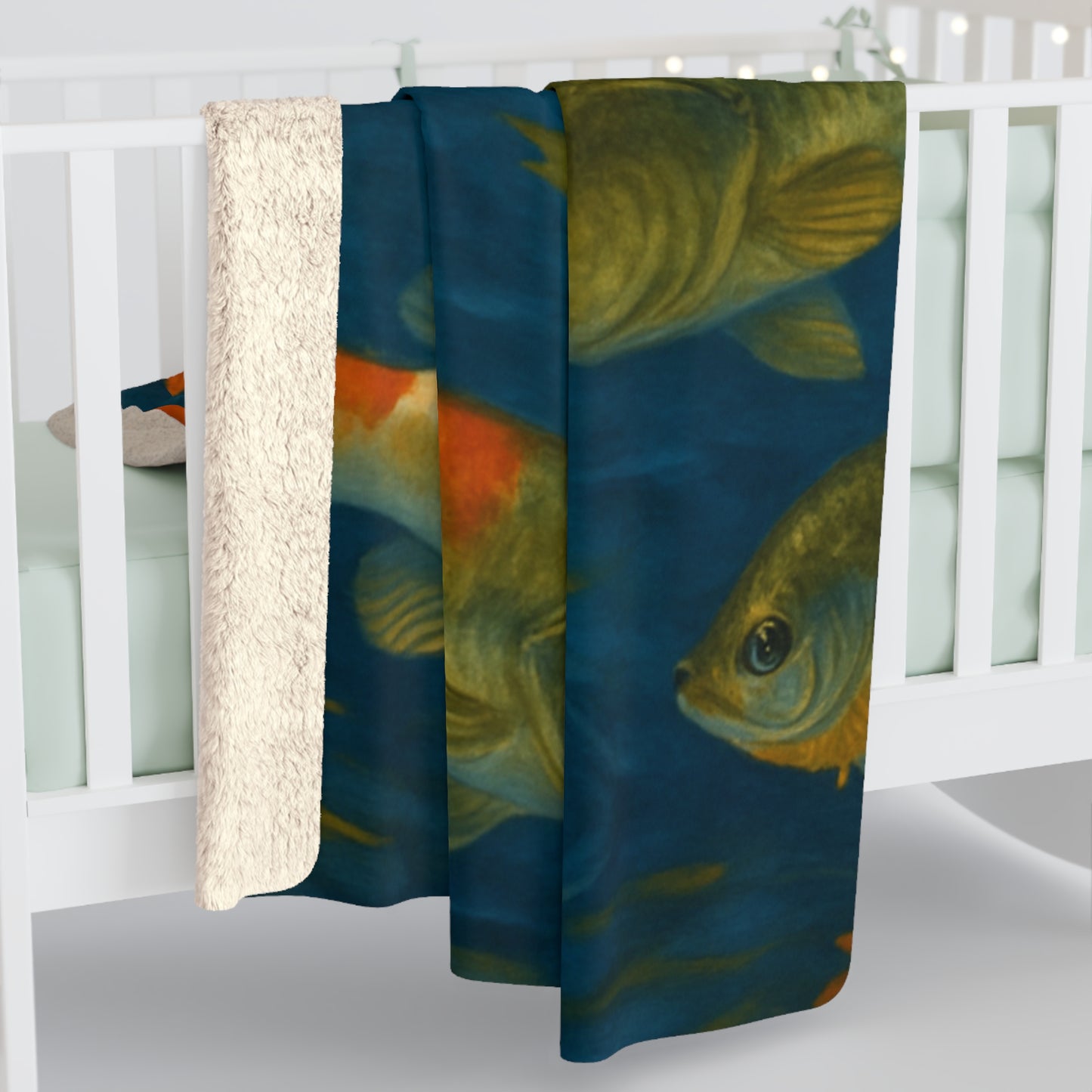 Fall Fish Sherpa Fleece Blanket