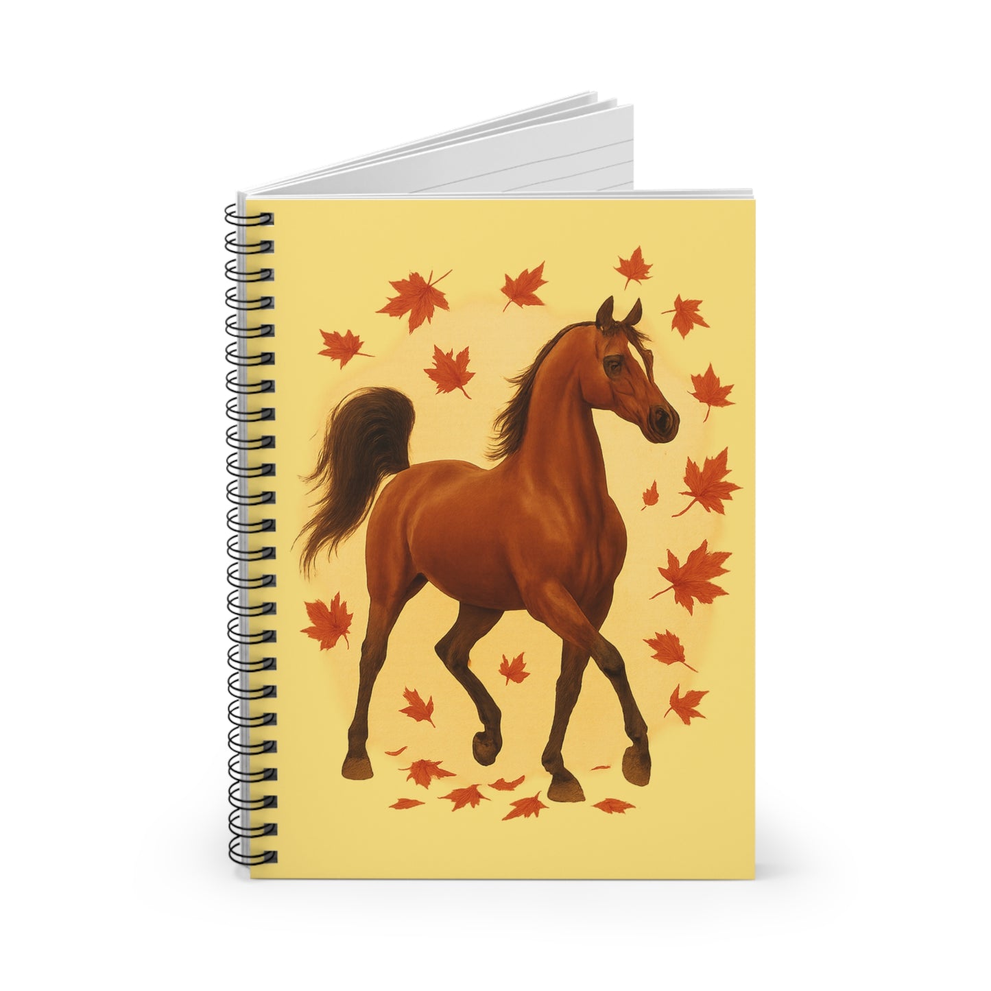 Prancing Horse Themed Spiral Notebook - Ruled Line