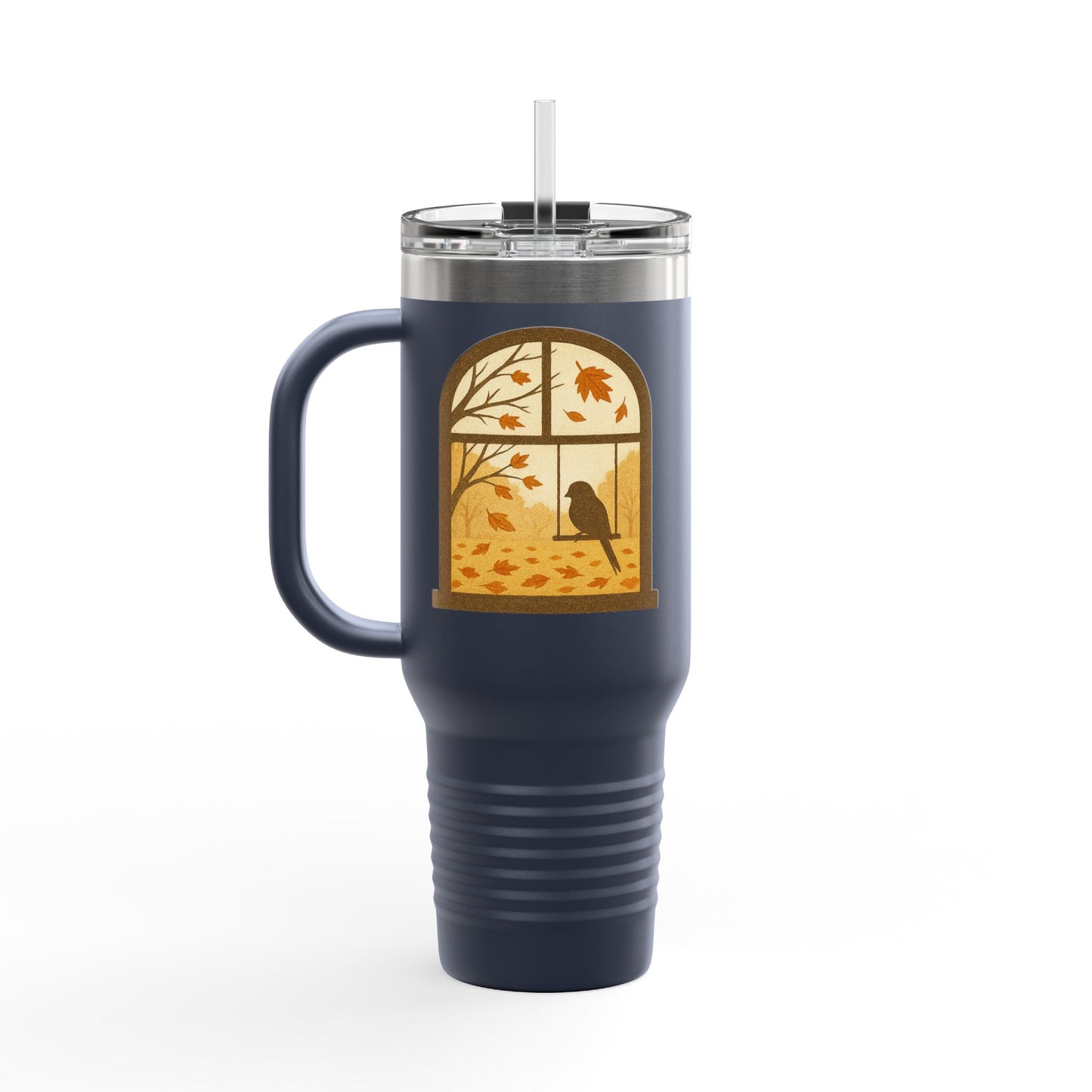 Bird In The Window Autumn Themed Travel Mug