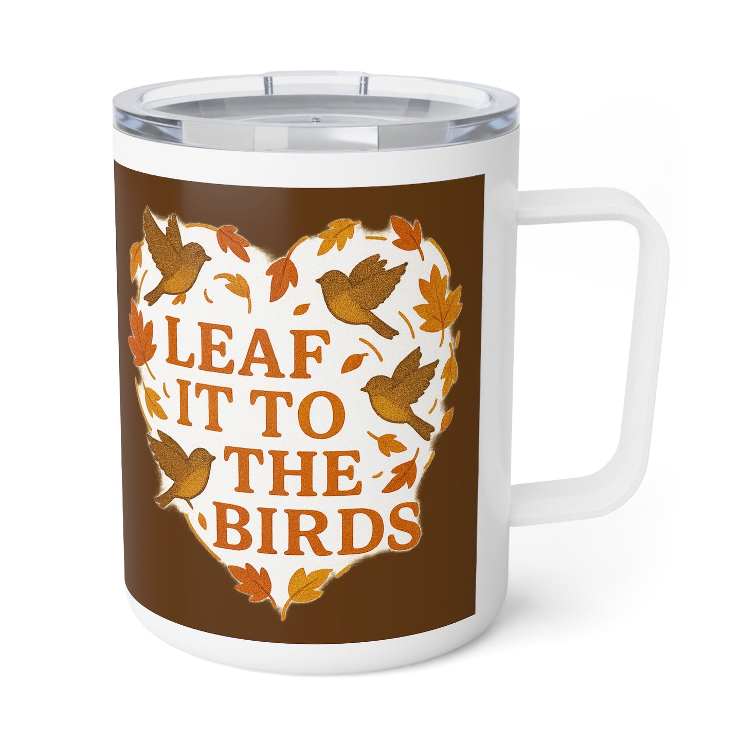 leaf It To The Birds Autumn Themed Insulated Coffee Mug