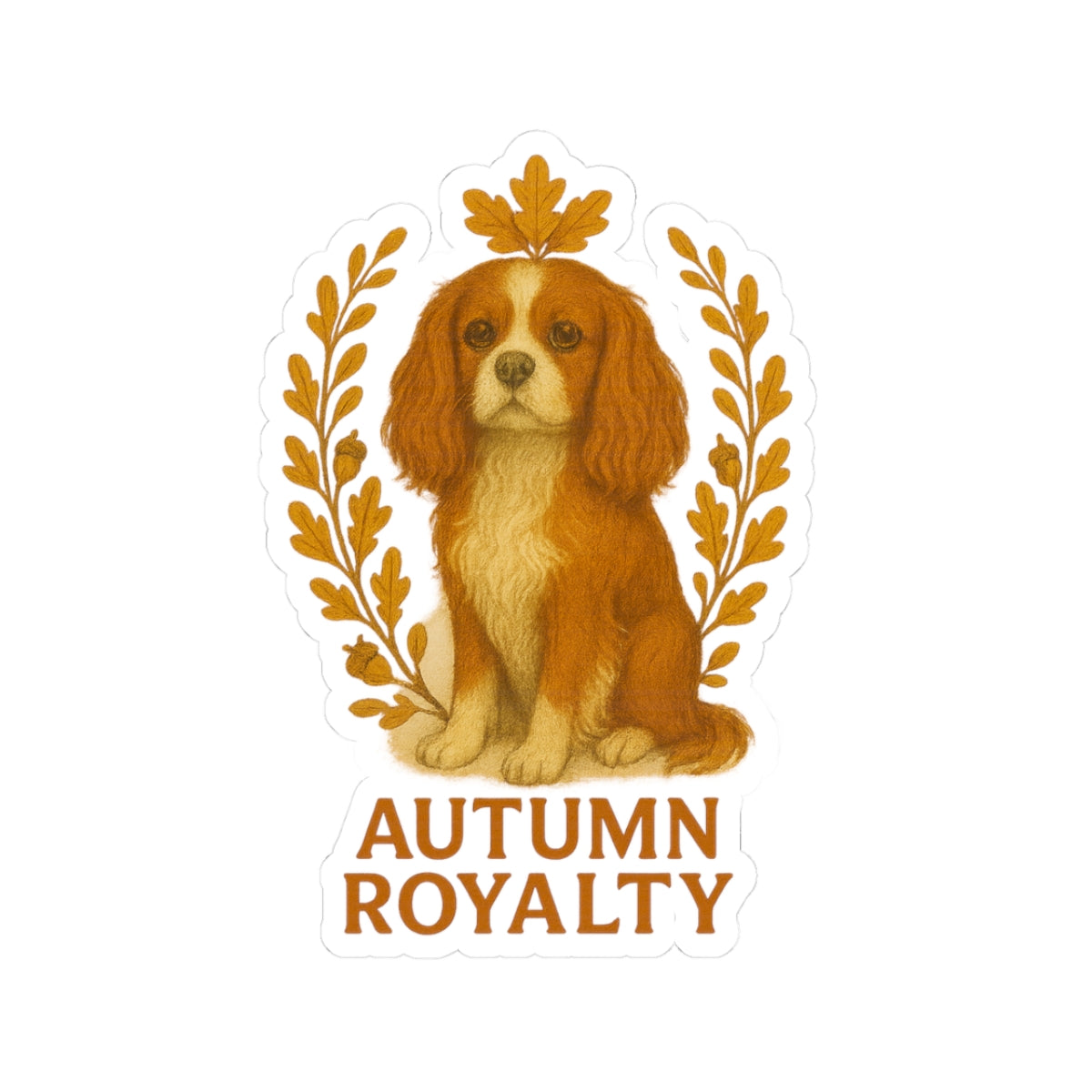 Autumn Royalty Cavalier Spaniel Dog Sticker
