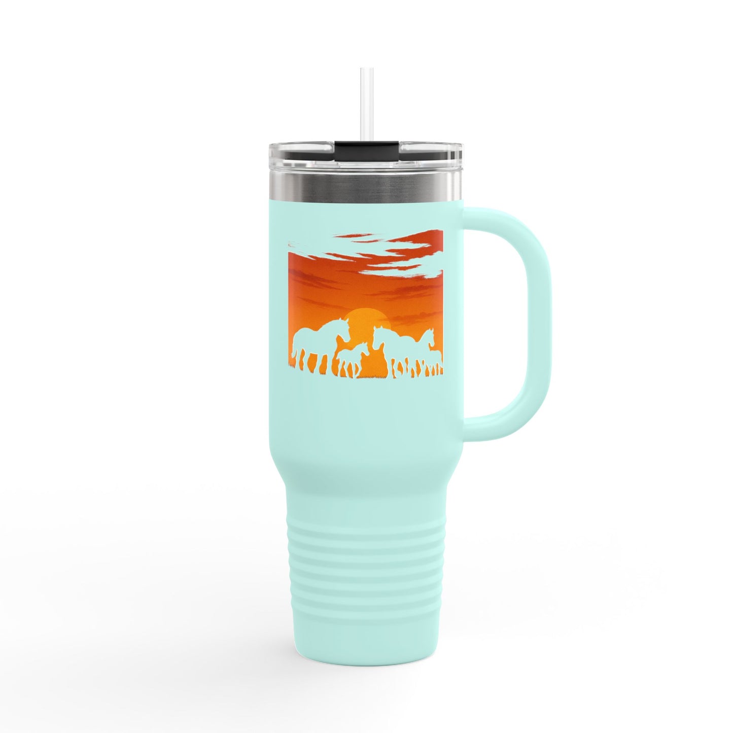 Horses on the Horizon Autumn Themed Travel Mug