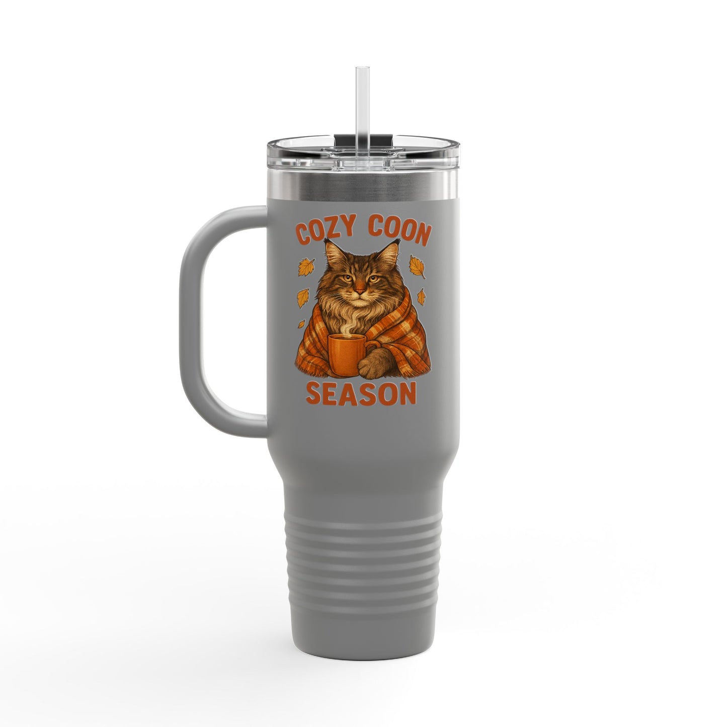 Cozy Coon Season Cat Travel Mug