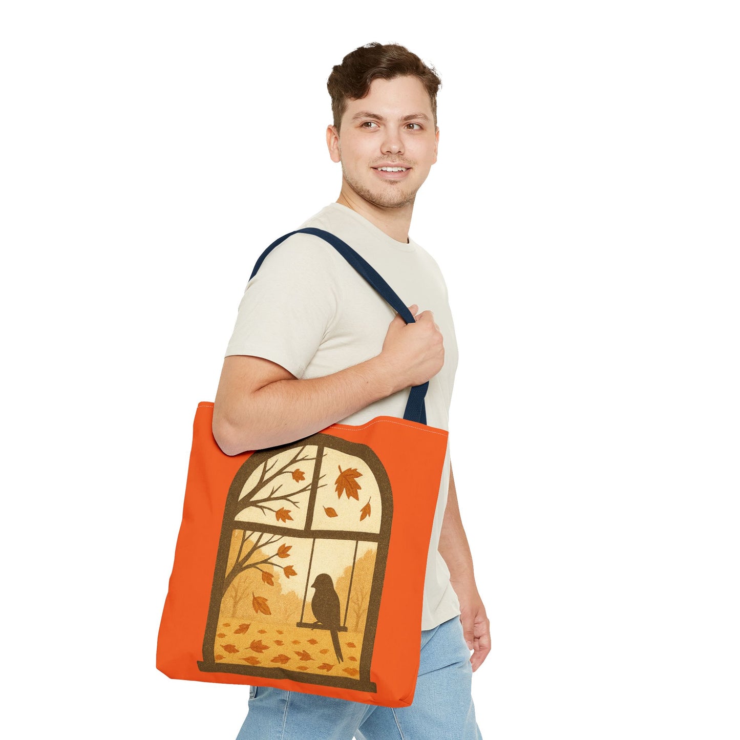 Bird In The Window Autumn Themed Tote Bag