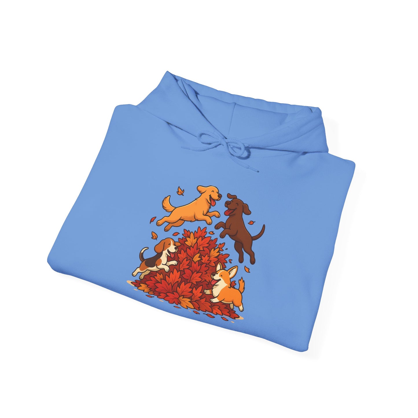Leaf Pile Fun With Dogs Autumn Themed Hoodie