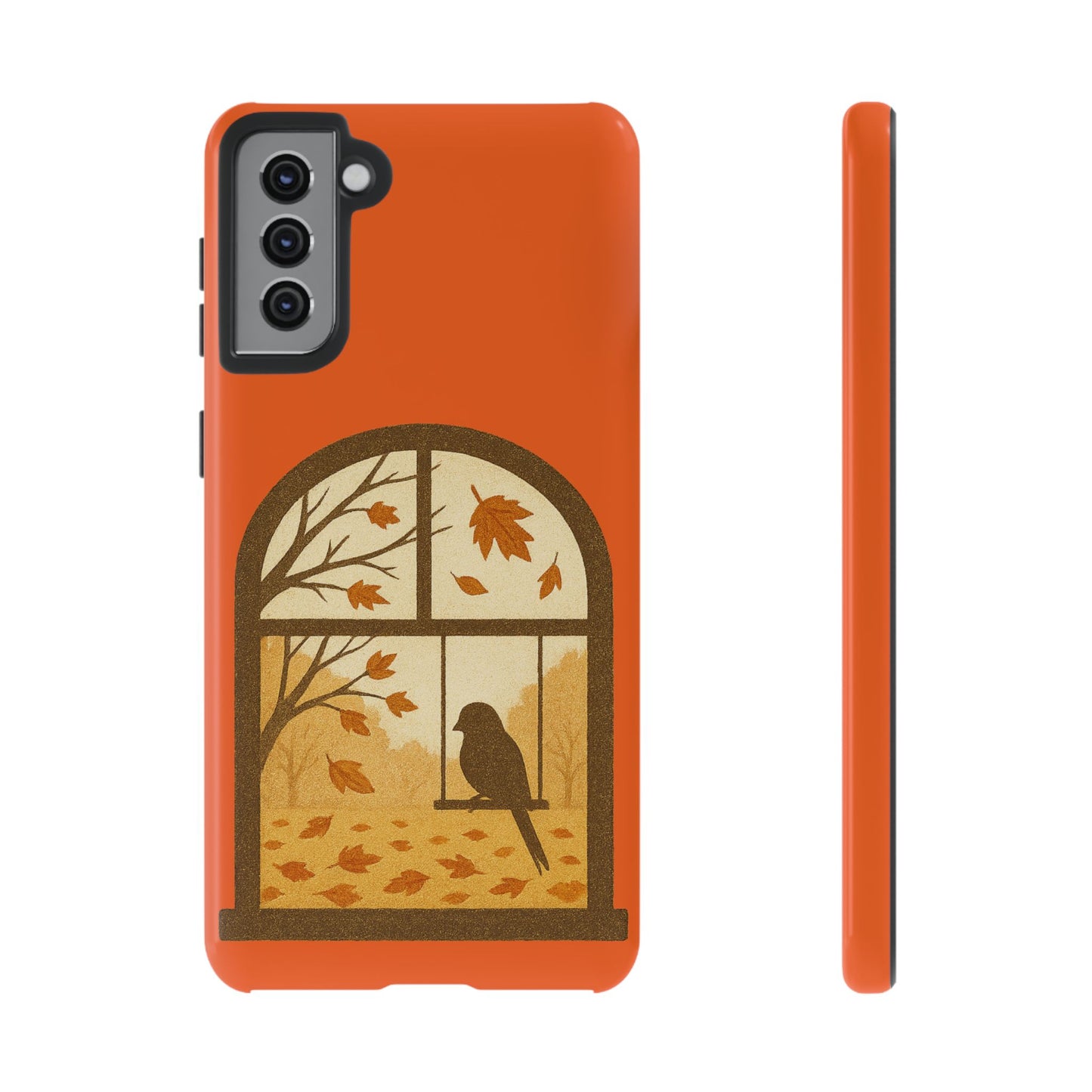 Bird In The Window Autumn Themed Phone Case