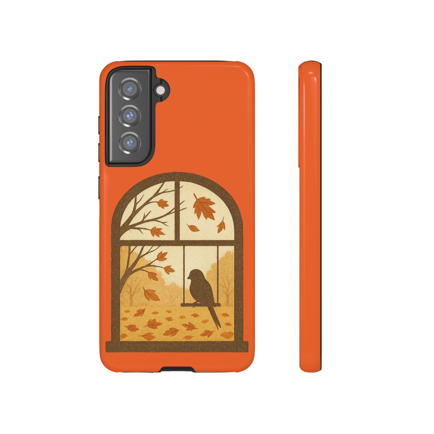 Bird In The Window Autumn Themed Phone Case