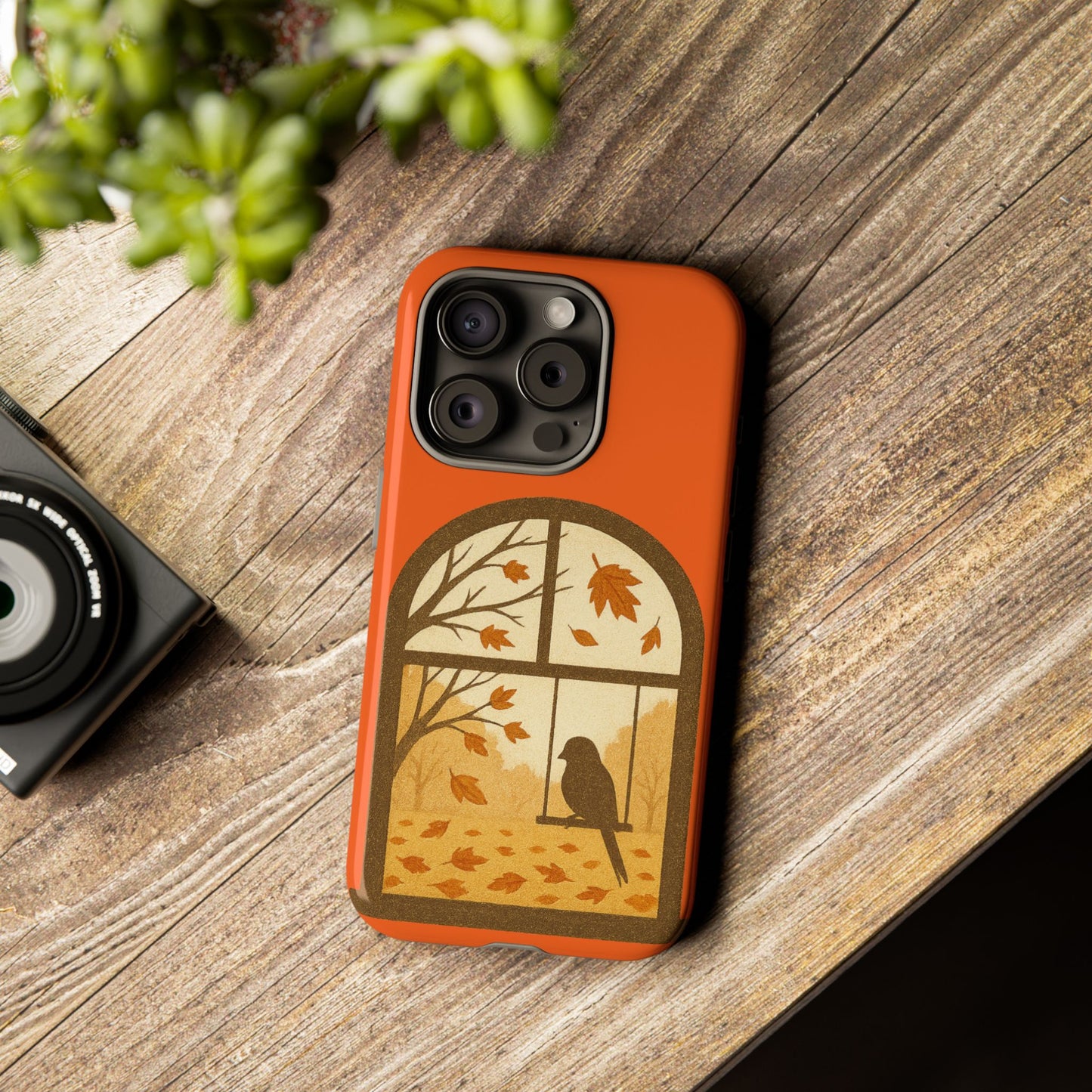 Bird In The Window Autumn Themed Phone Case