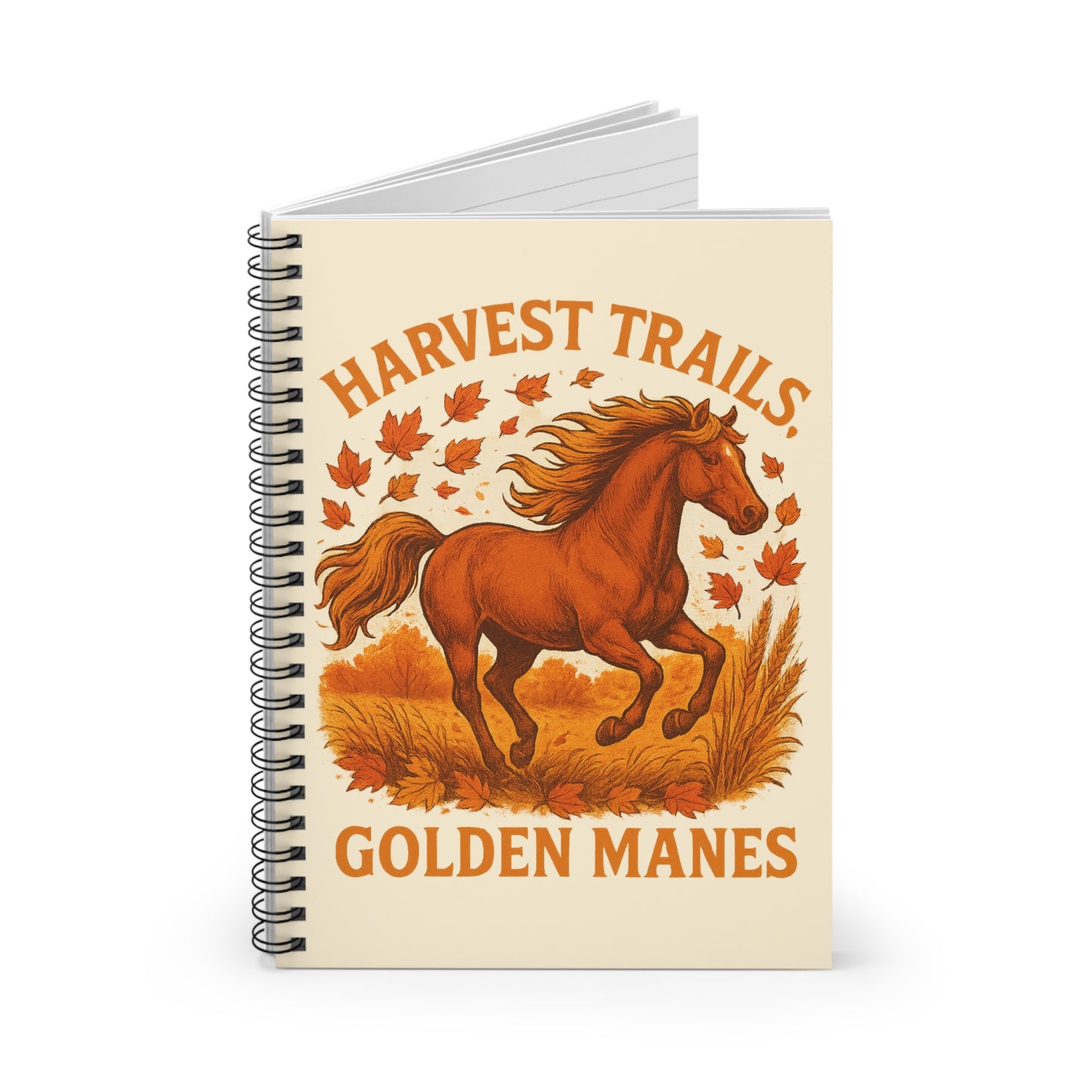 Harvest Trails Golden Mane Autumn Themed Spiral Notebook - Ruled Line