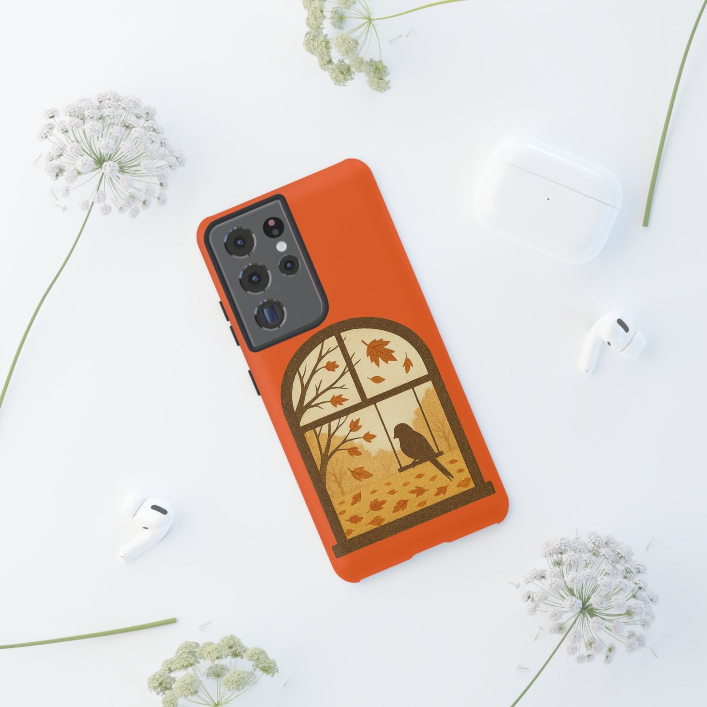 Bird In The Window Autumn Themed Phone Case
