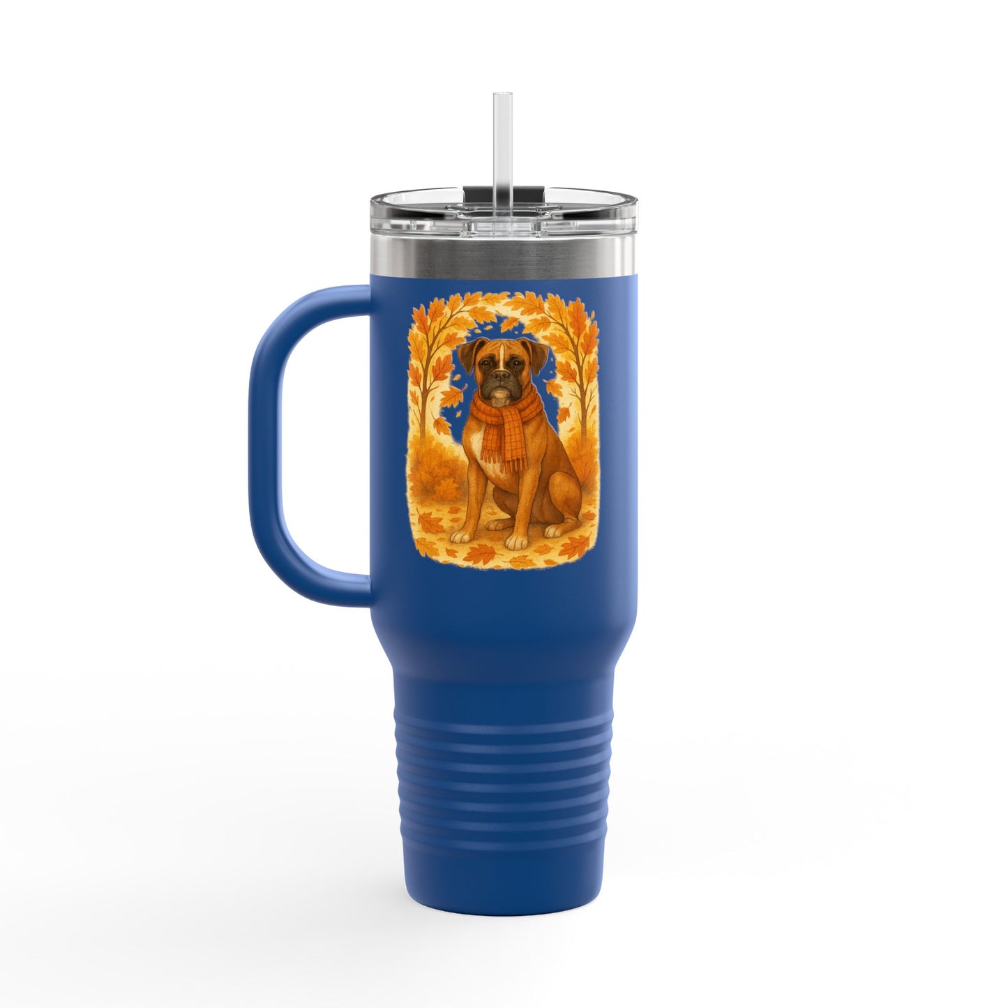Boxer Autumn Themed Travel Mug
