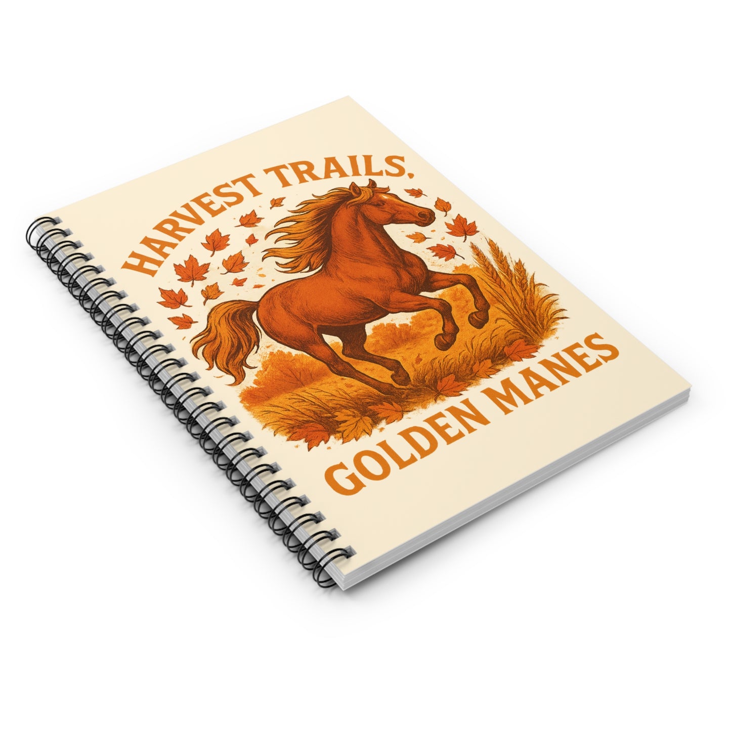 Harvest Trails Golden Mane Autumn Themed Spiral Notebook - Ruled Line