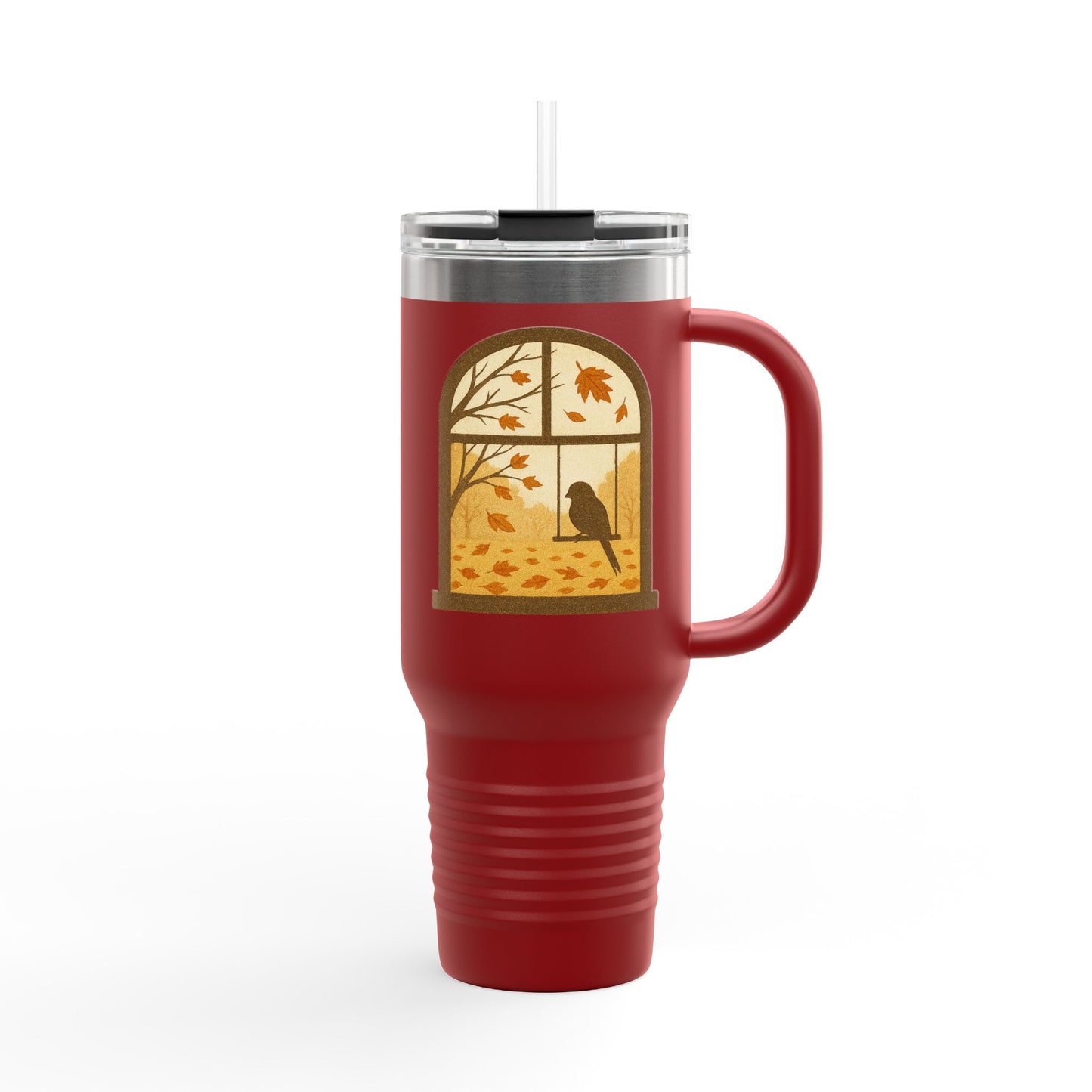 Bird In The Window Autumn Themed Travel Mug