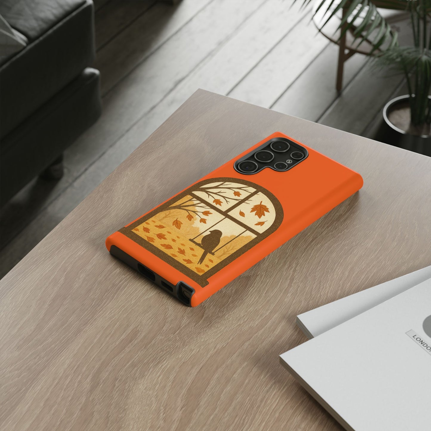 Bird In The Window Autumn Themed Phone Case