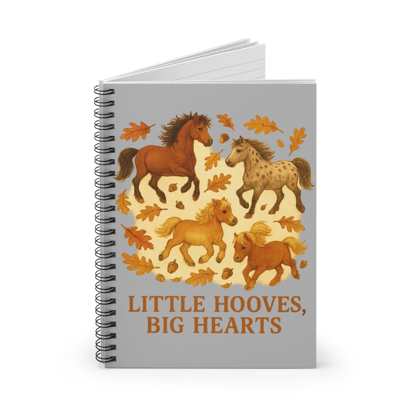 Little Hooves Big Hearts Autumn Themed Spiral Notebook - Ruled Line