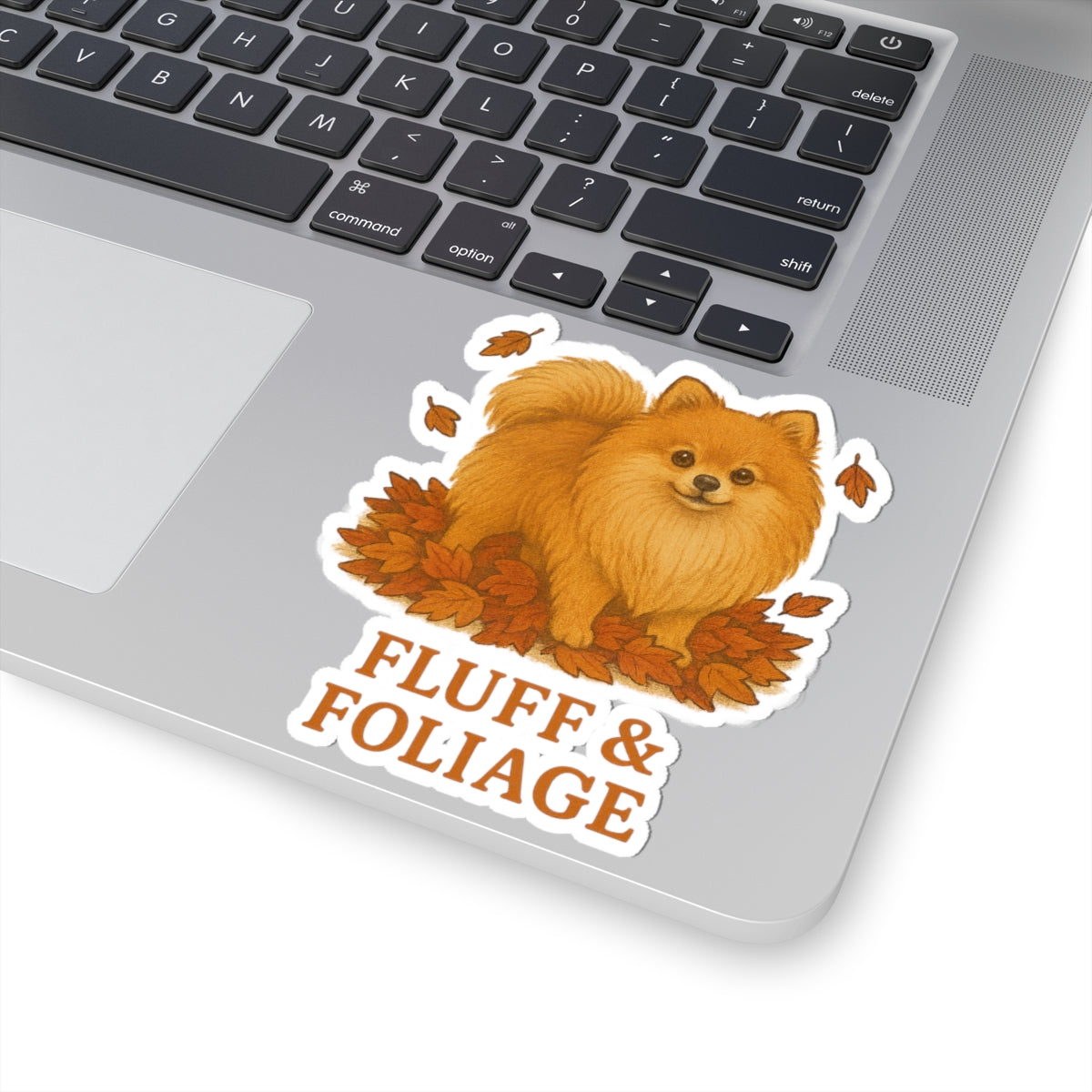 Fluff & Foliage Pomeranian Fall Sticker