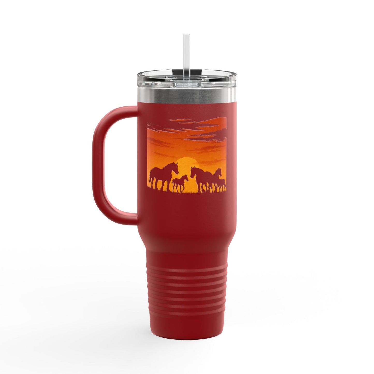 Horses on the Horizon Autumn Themed Travel Mug