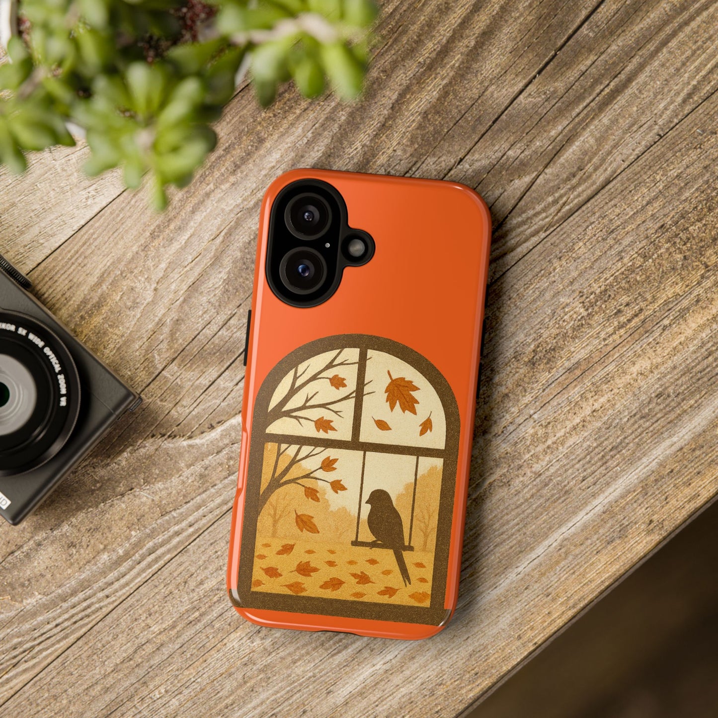 Bird In The Window Autumn Themed Phone Case