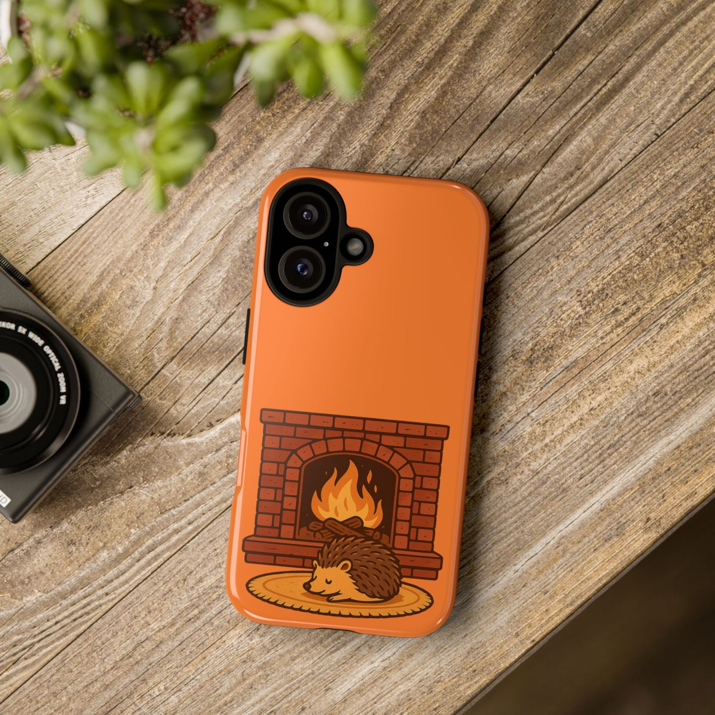Fireside Spines Cozy Autumn Hedgehog Phone Case