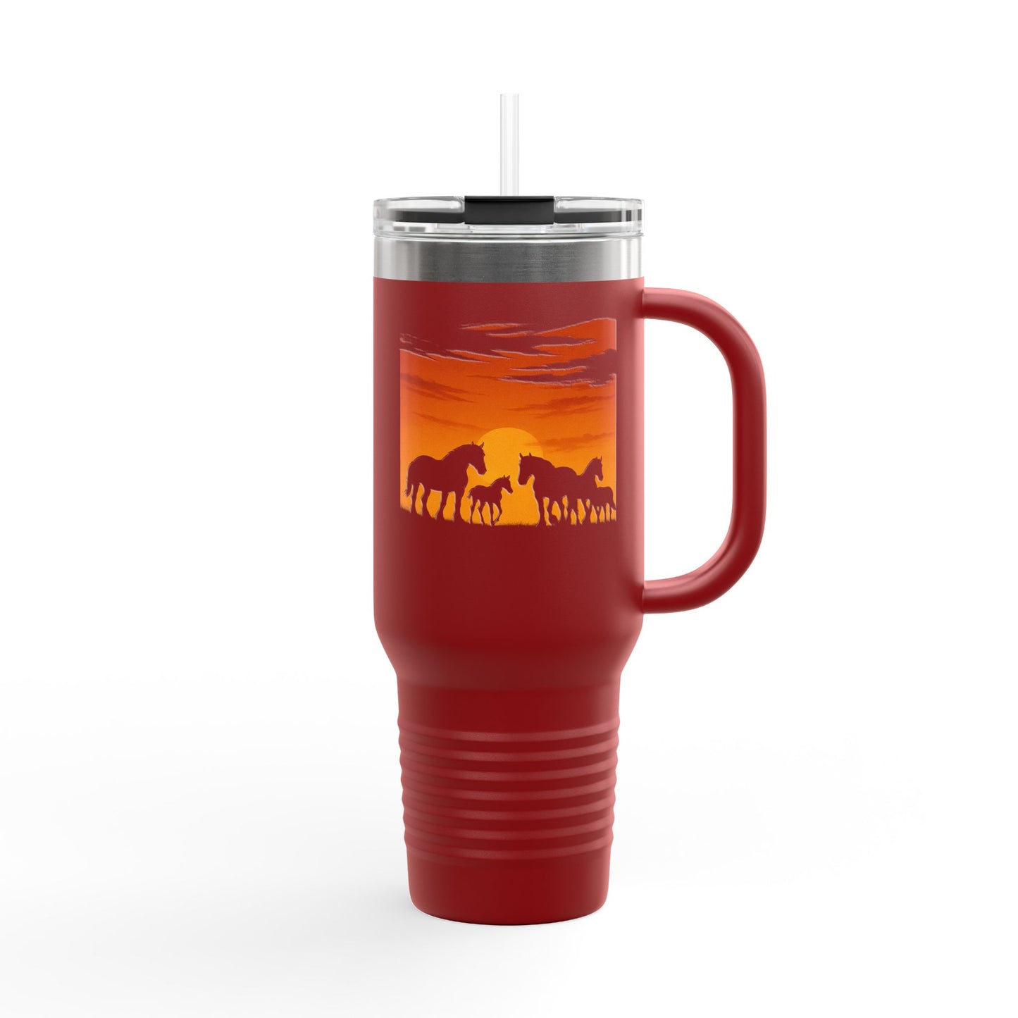 Horses on the Horizon Autumn Themed Travel Mug