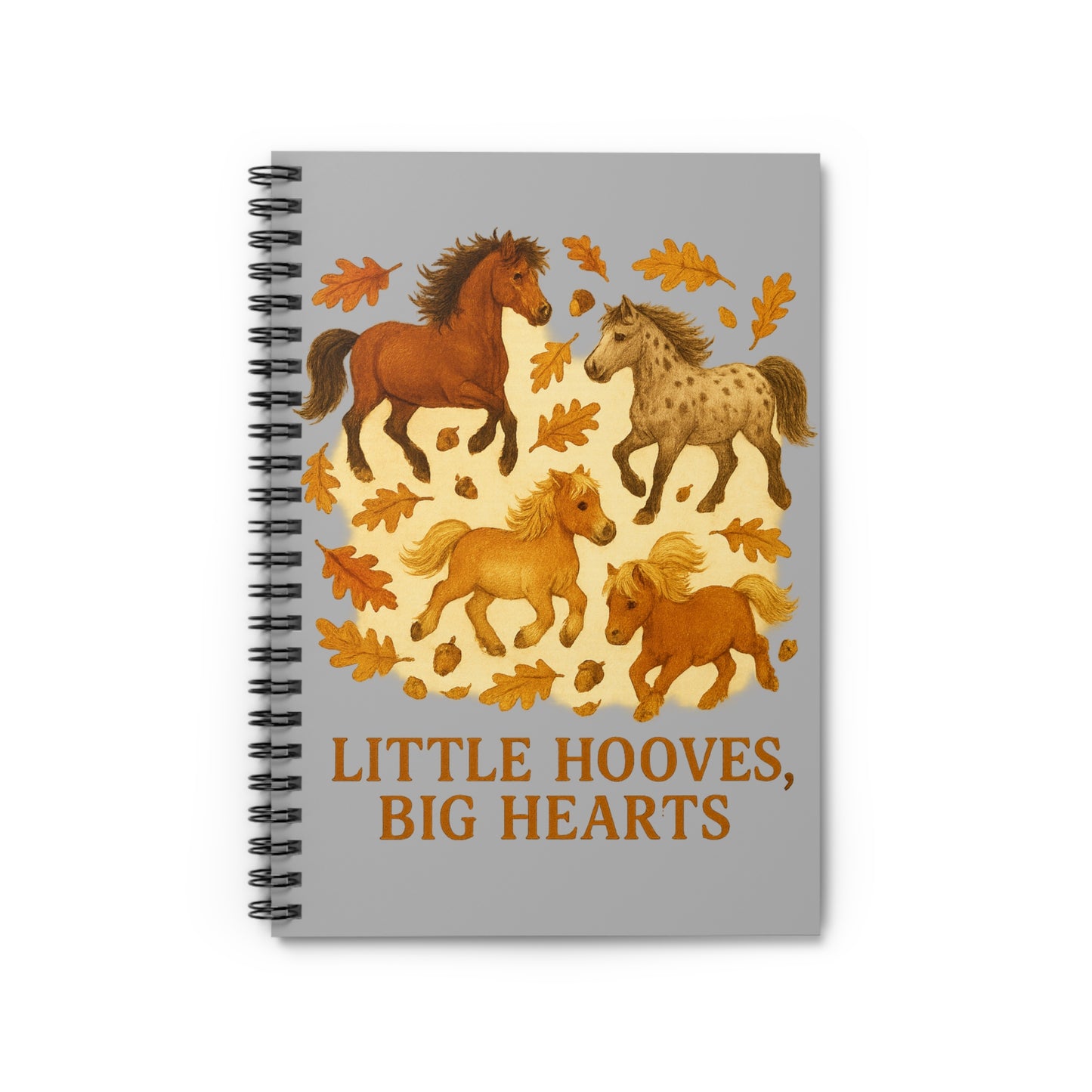 Little Hooves Big Hearts Autumn Themed Spiral Notebook - Ruled Line