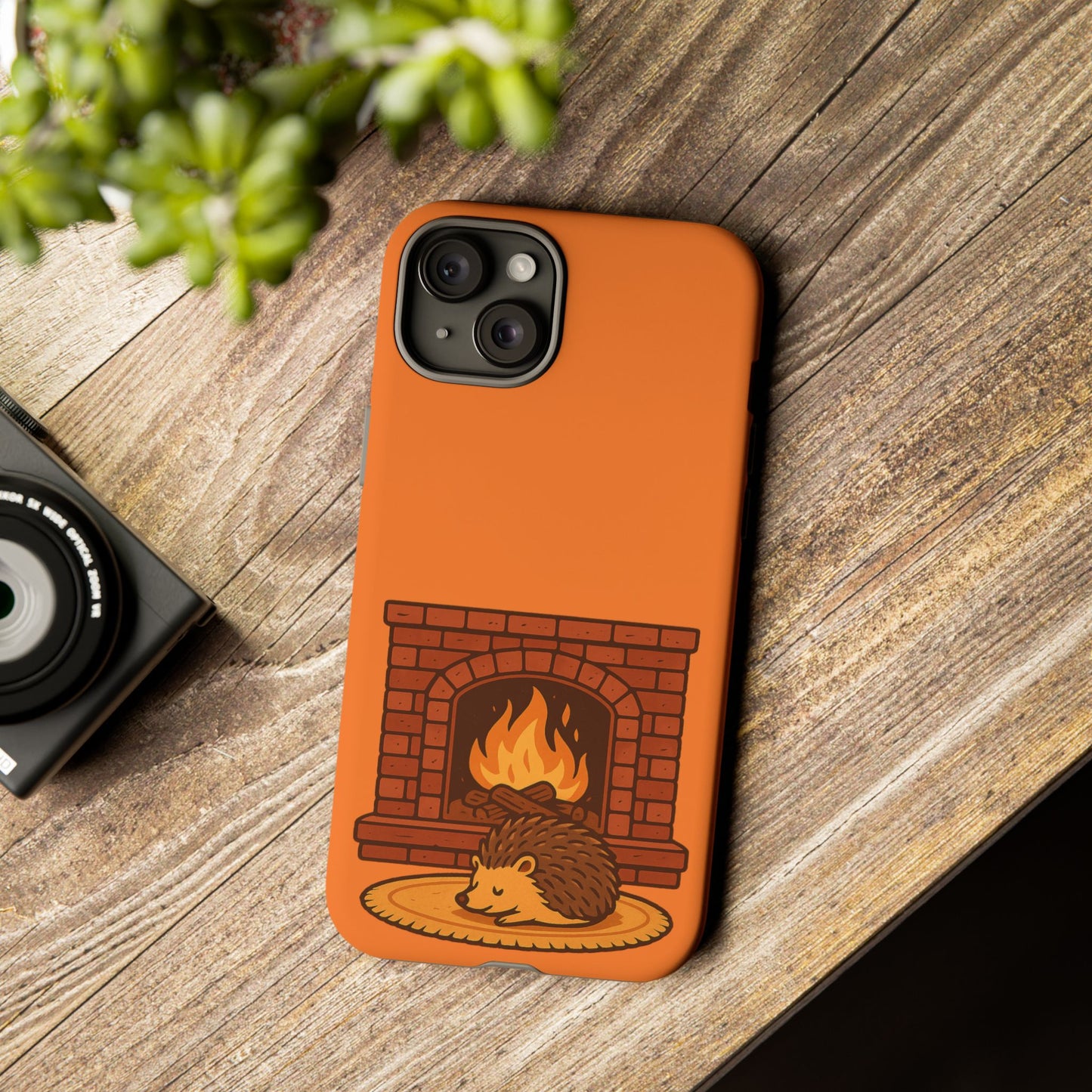 Fireside Spines Cozy Autumn Hedgehog Phone Case