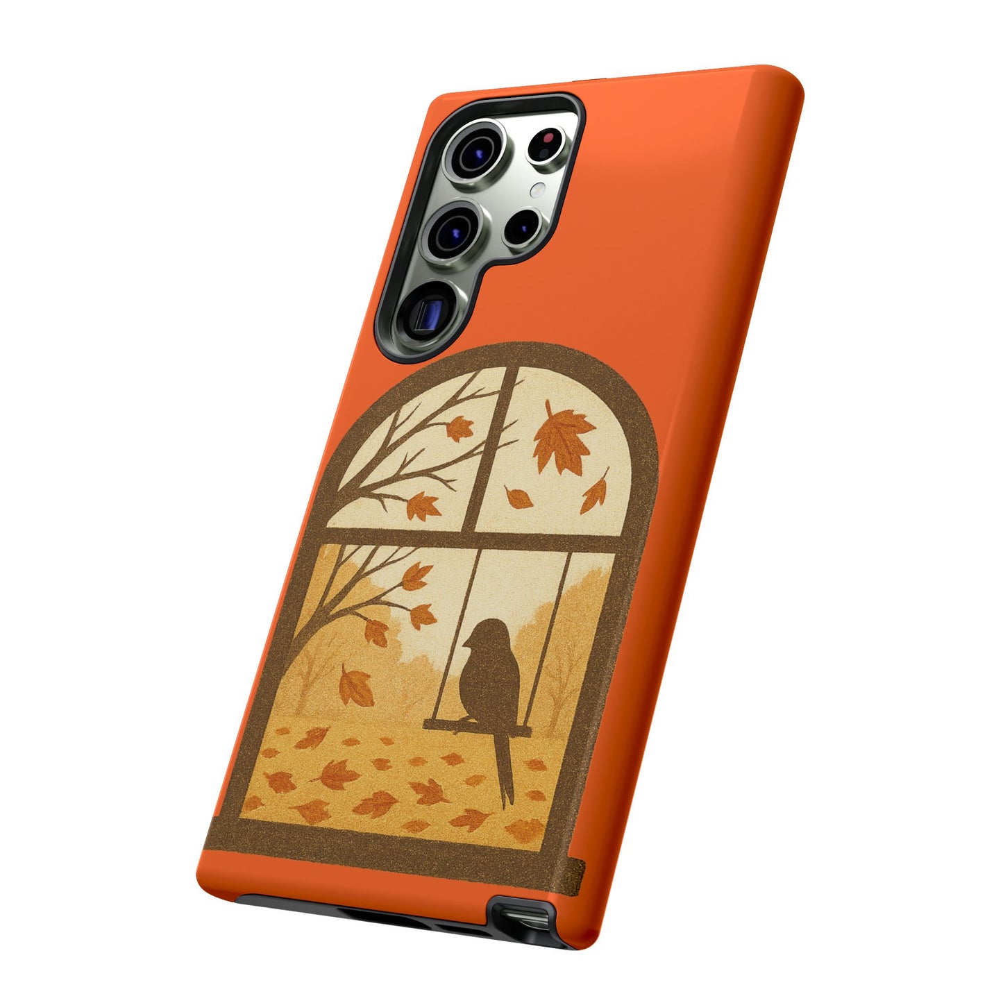 Bird In The Window Autumn Themed Phone Case