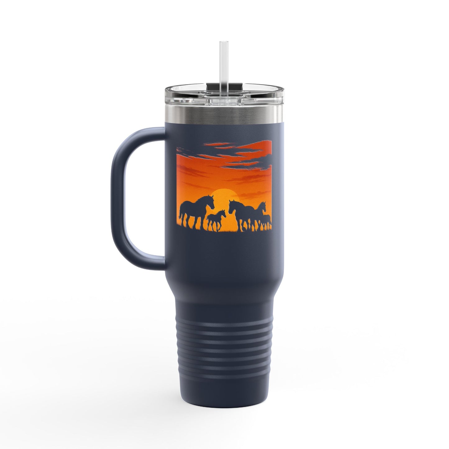 Horses on the Horizon Autumn Themed Travel Mug