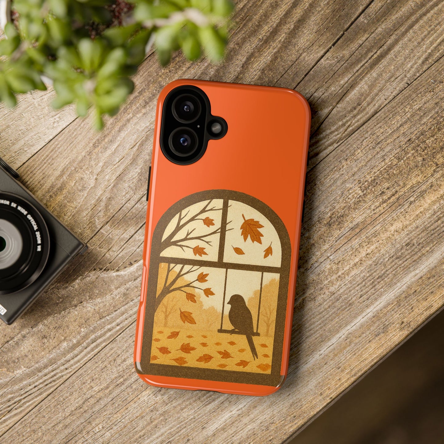 Bird In The Window Autumn Themed Phone Case