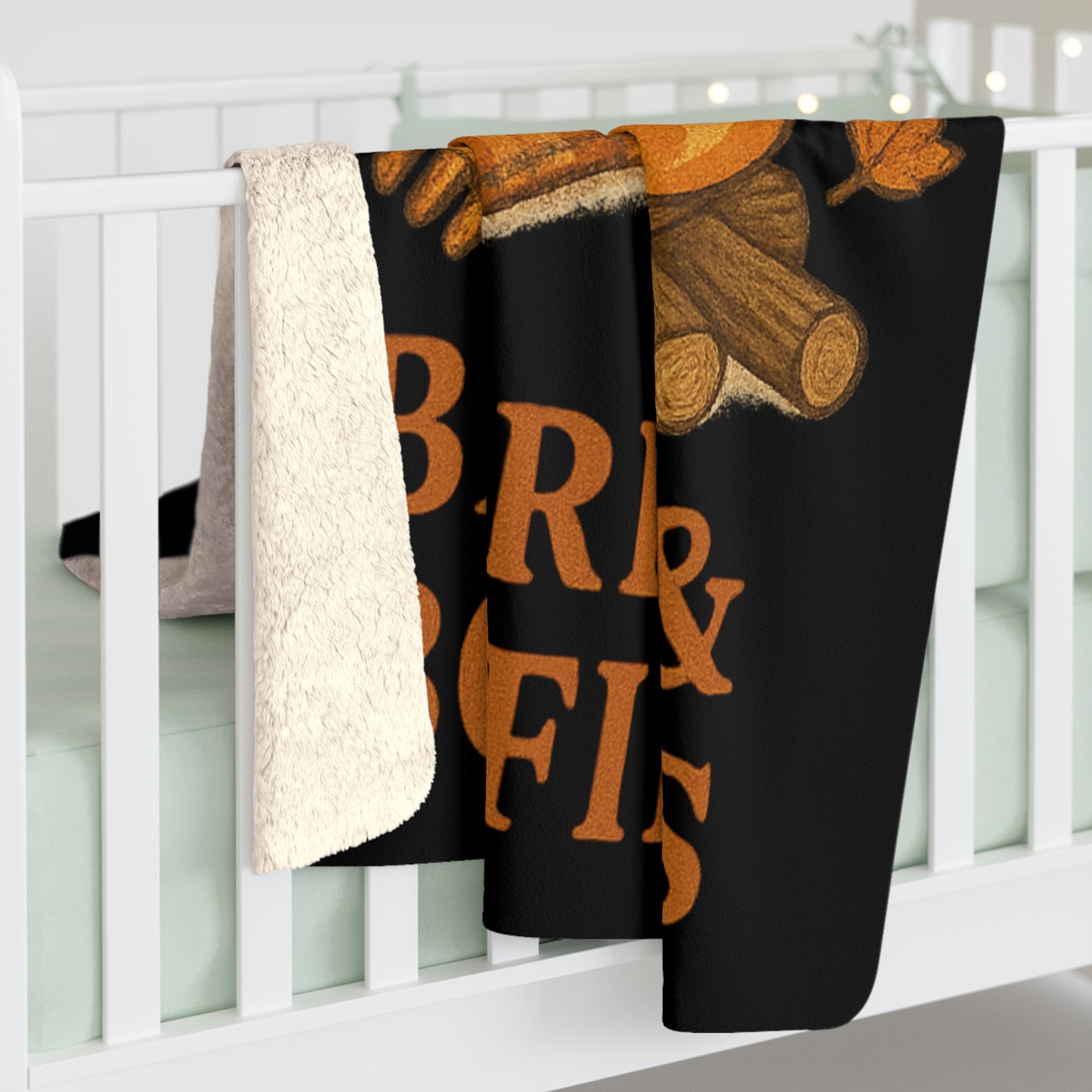 Beards and Bonfires Autumn Sherpa Fleece Blanket