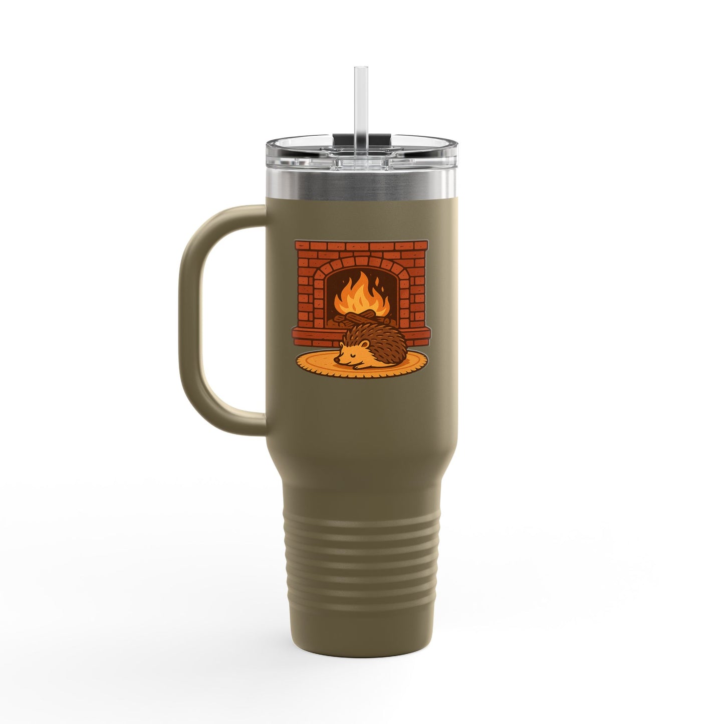 Fireside Spines Cozy Autumn Travel Mug