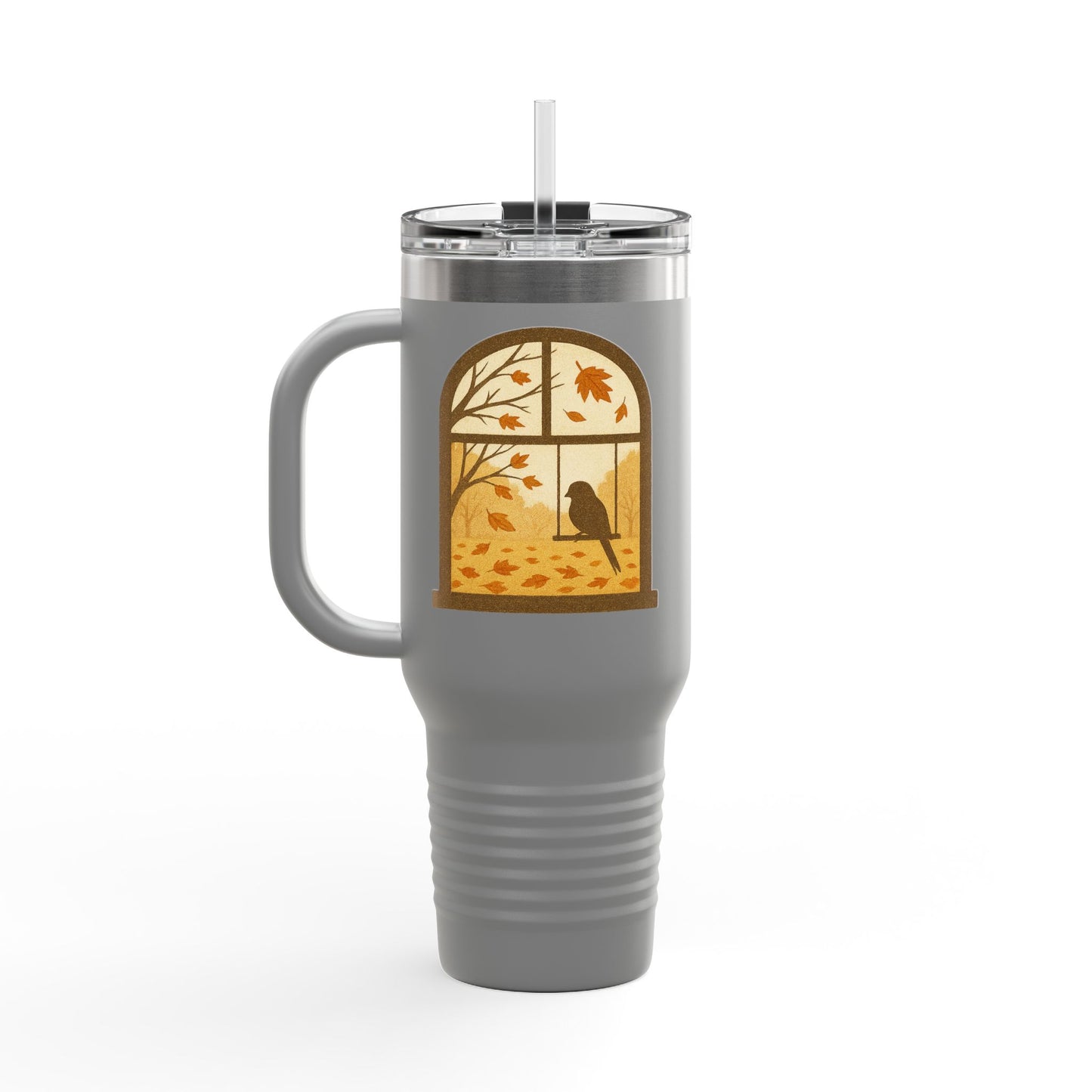 Bird In The Window Autumn Themed Travel Mug