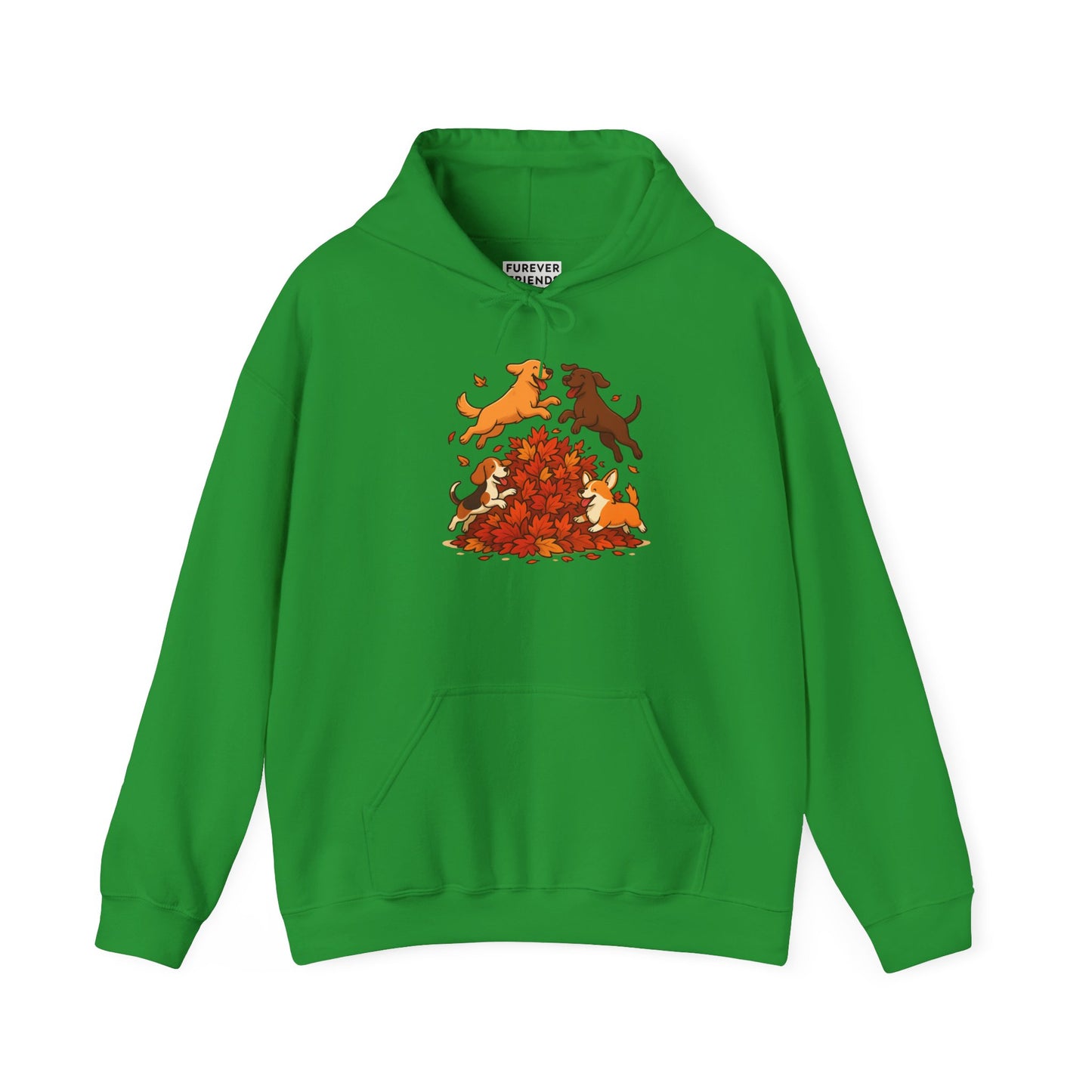 Leaf Pile Fun With Dogs Autumn Themed Hoodie