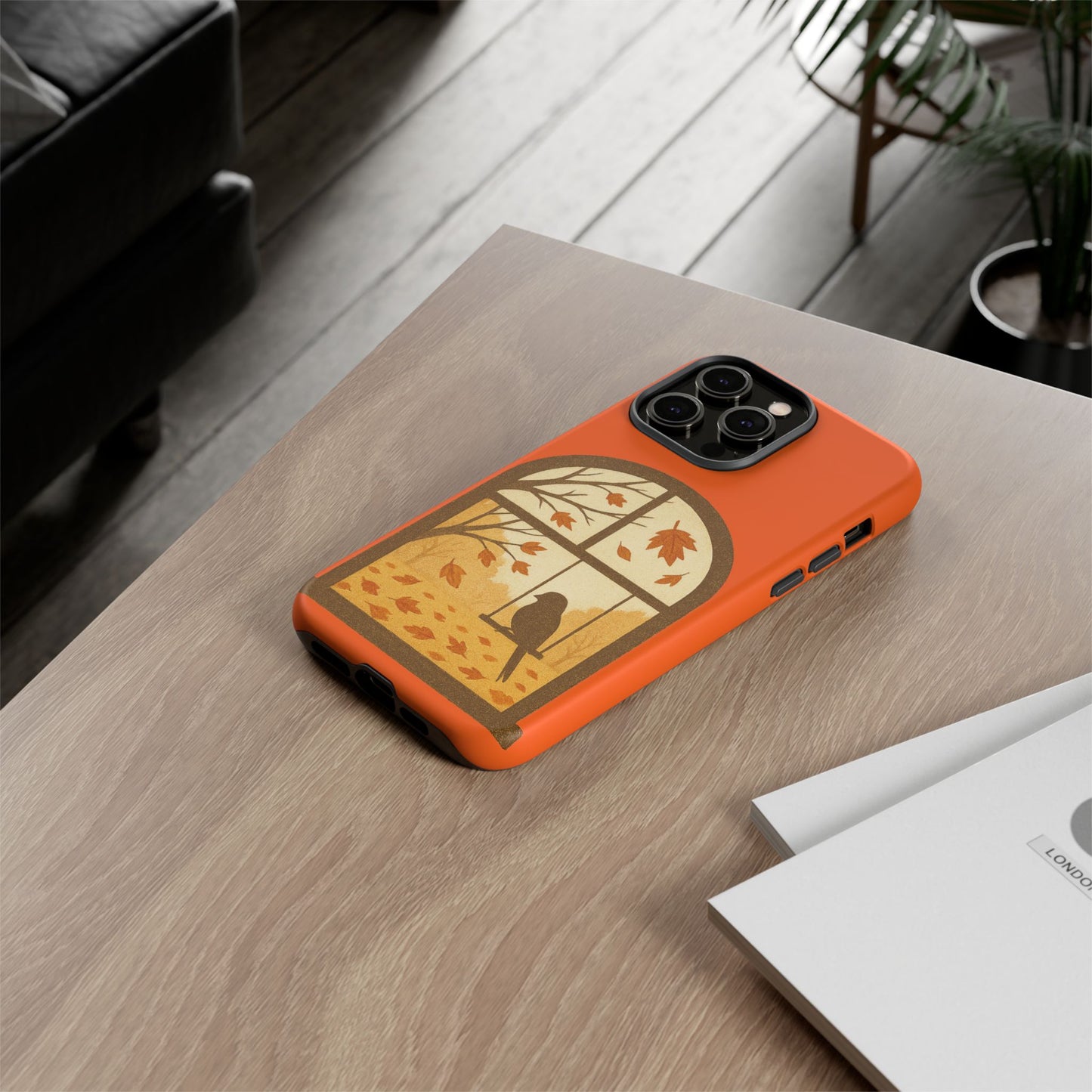 Bird In The Window Autumn Themed Phone Case