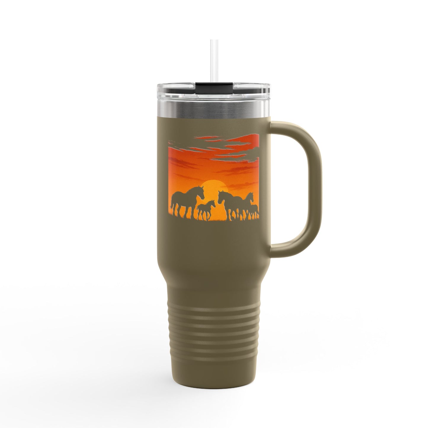 Horses on the Horizon Autumn Themed Travel Mug