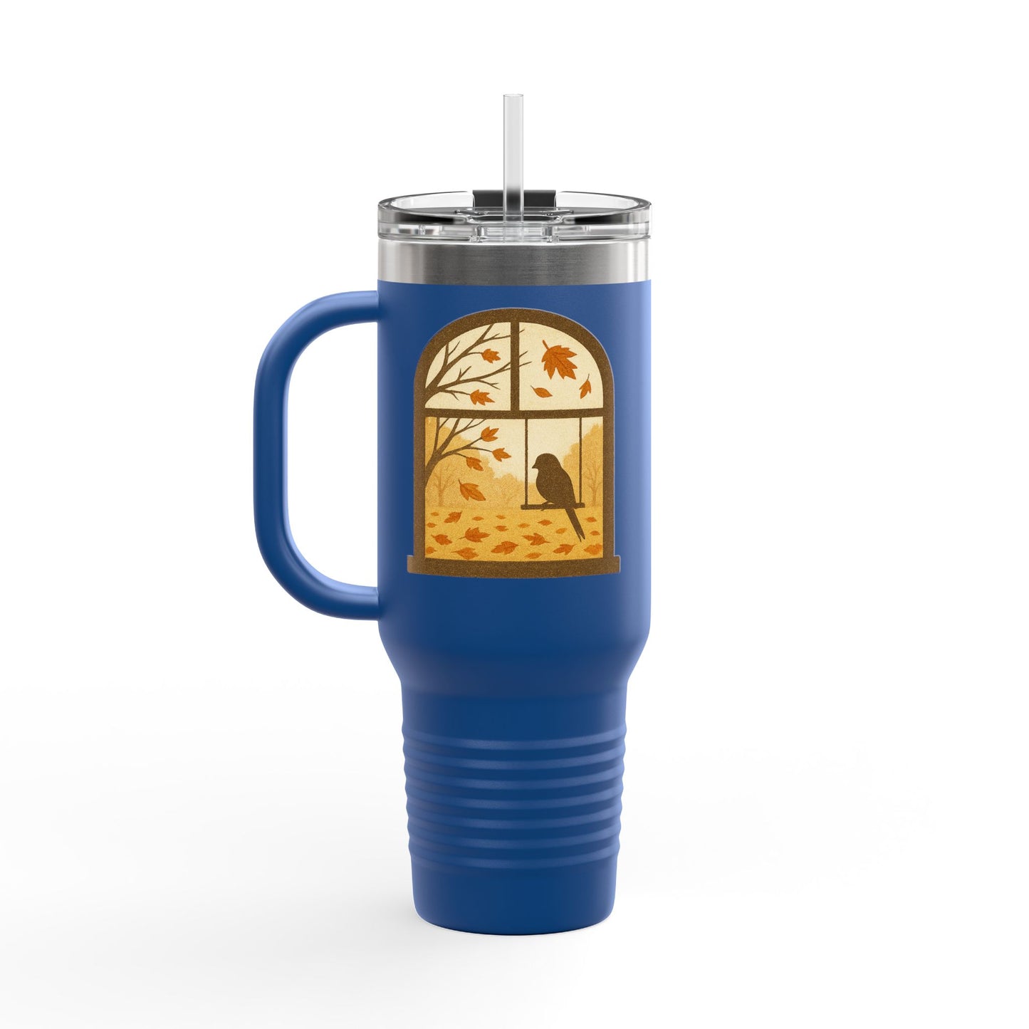 Bird In The Window Autumn Themed Travel Mug