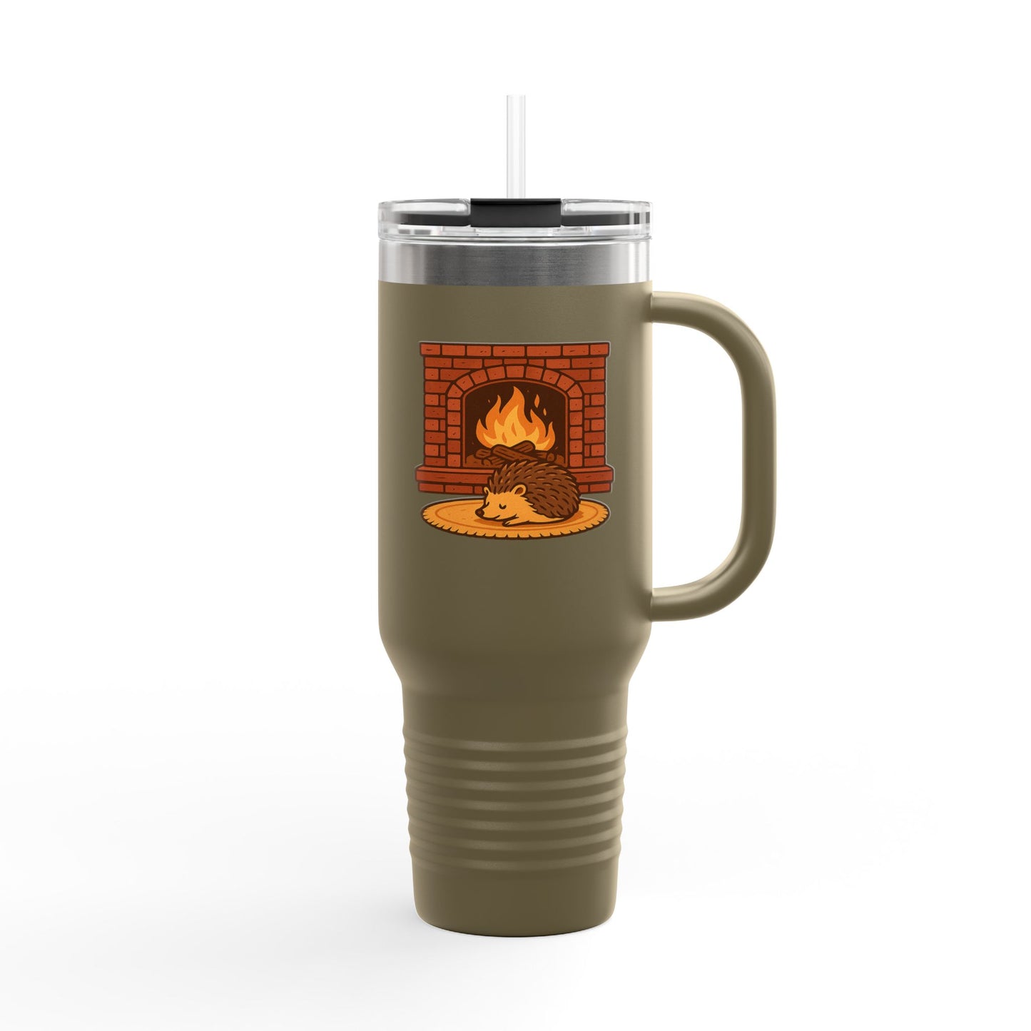 Fireside Spines Cozy Autumn Travel Mug