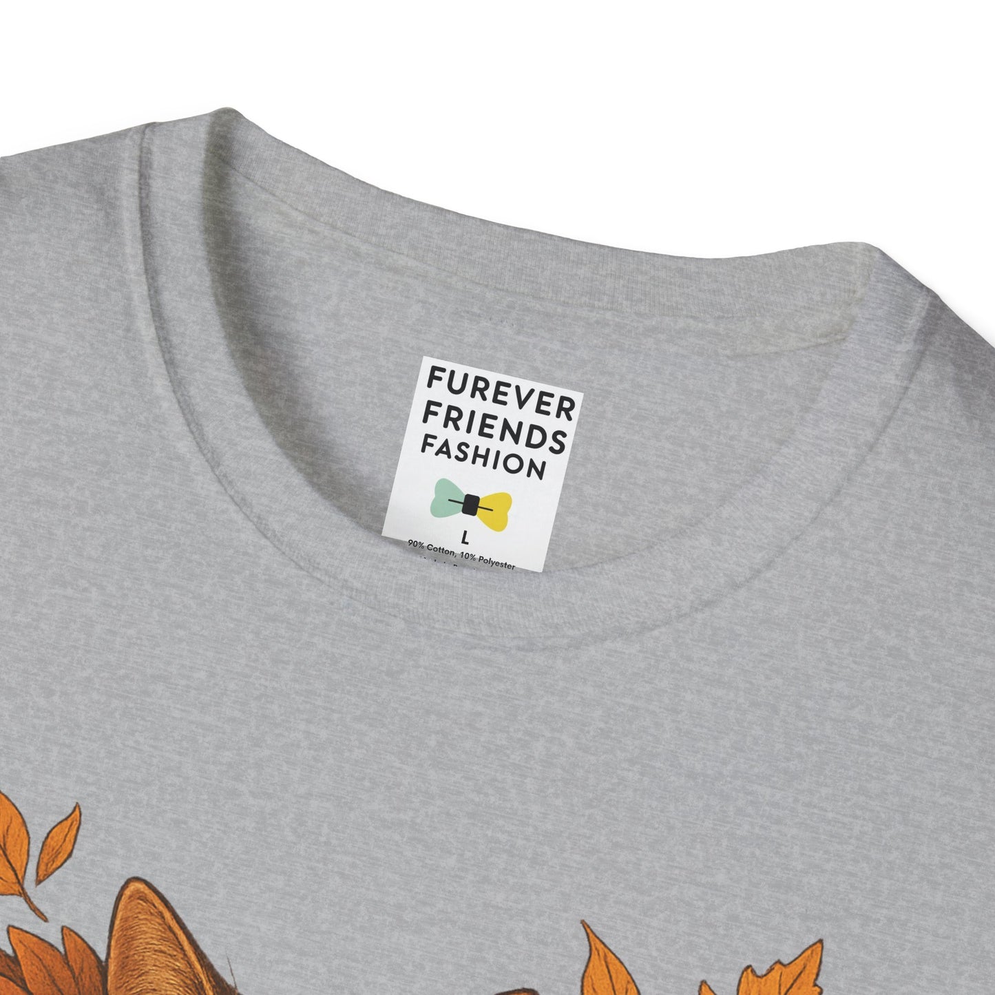 Cat Heart Unisex T-Shirt with Leaves Design