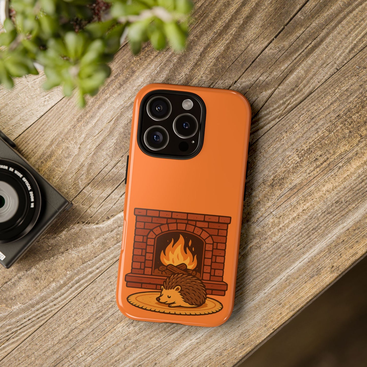 Fireside Spines Cozy Autumn Hedgehog Phone Case