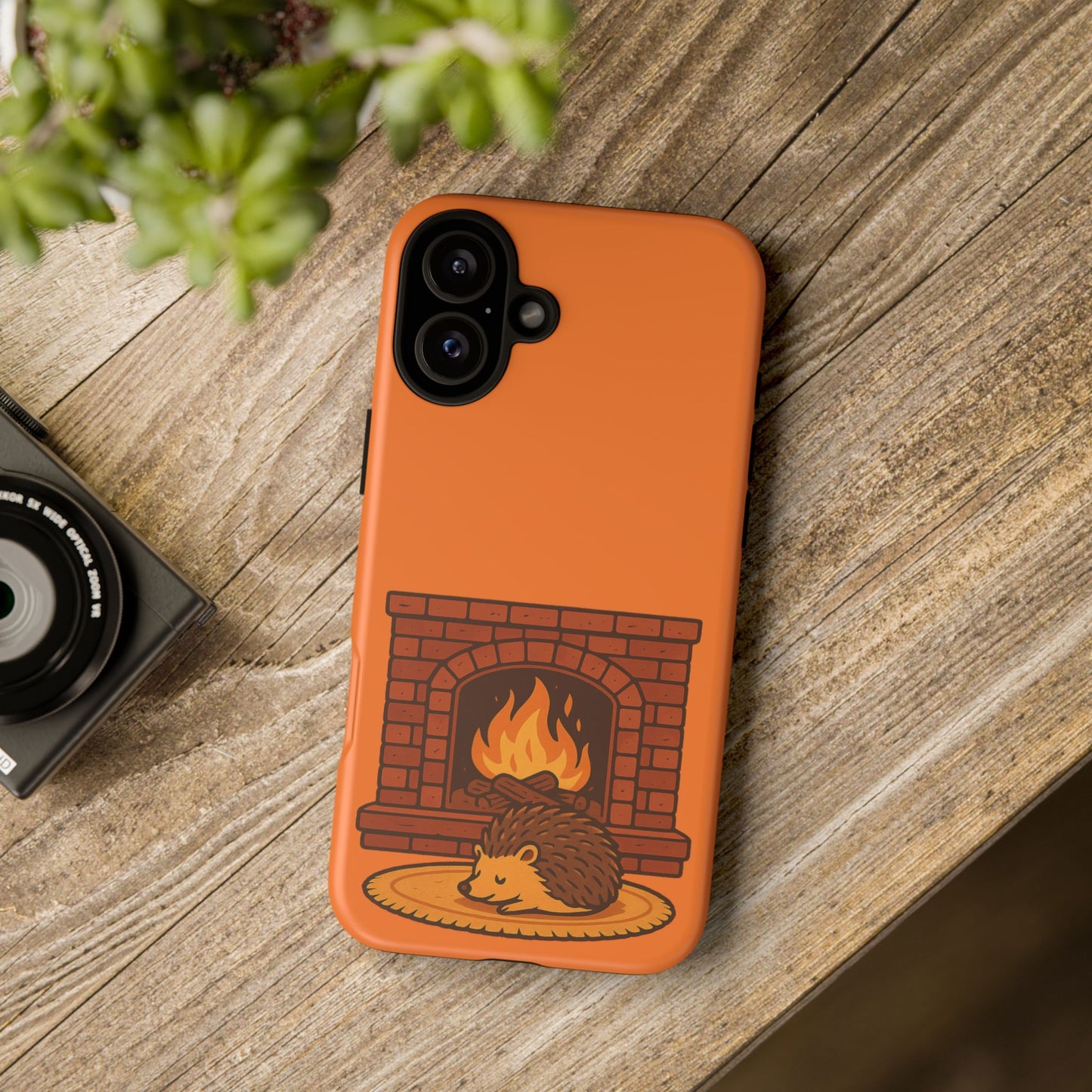 Fireside Spines Cozy Autumn Hedgehog Phone Case