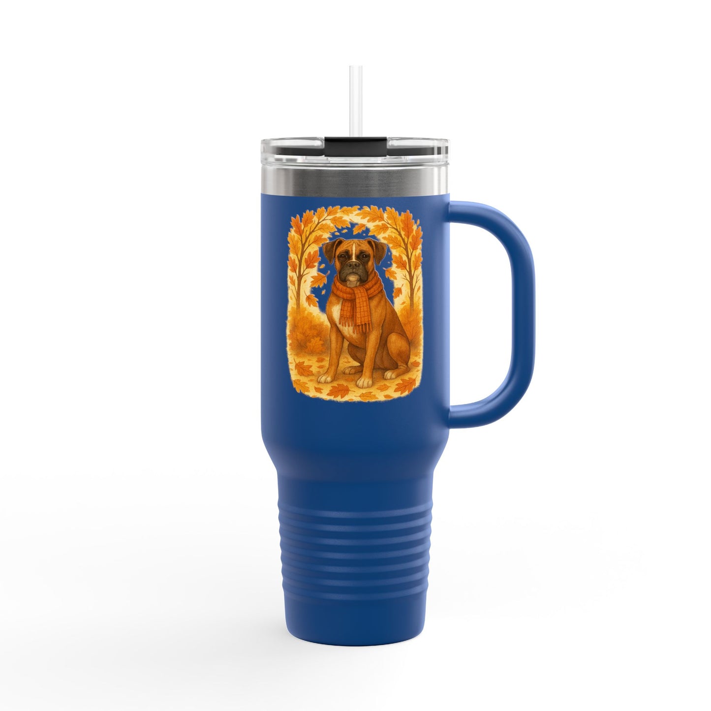 Boxer Autumn Themed Travel Mug