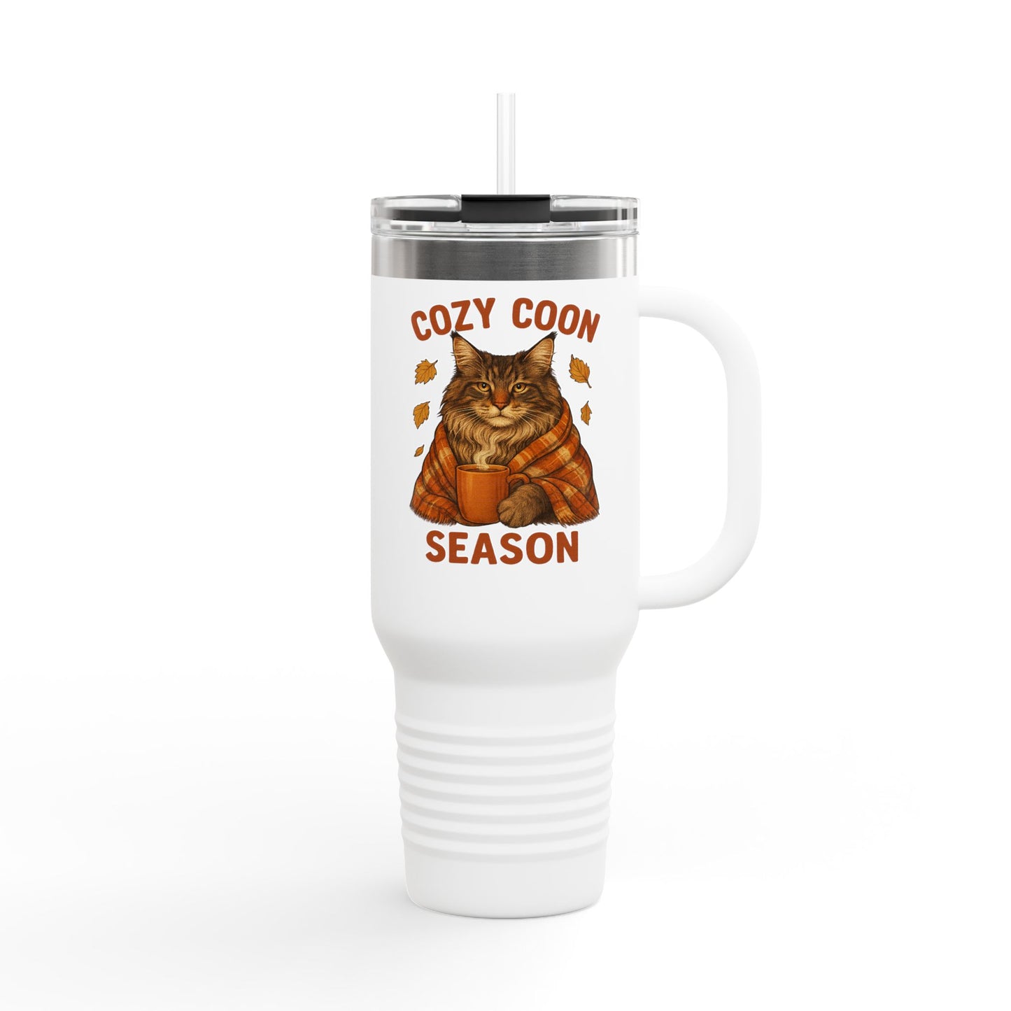 Cozy Coon Season Cat Travel Mug