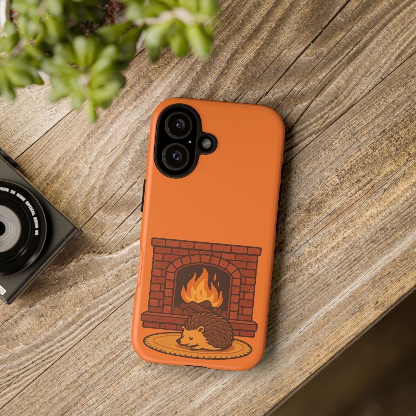 Fireside Spines Cozy Autumn Hedgehog Phone Case