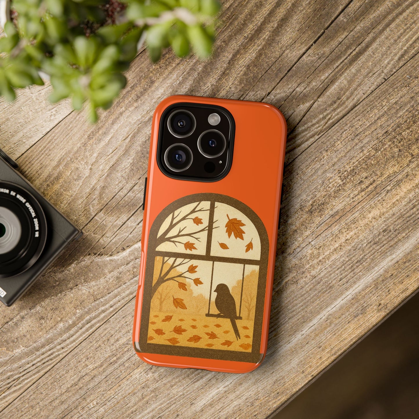 Bird In The Window Autumn Themed Phone Case